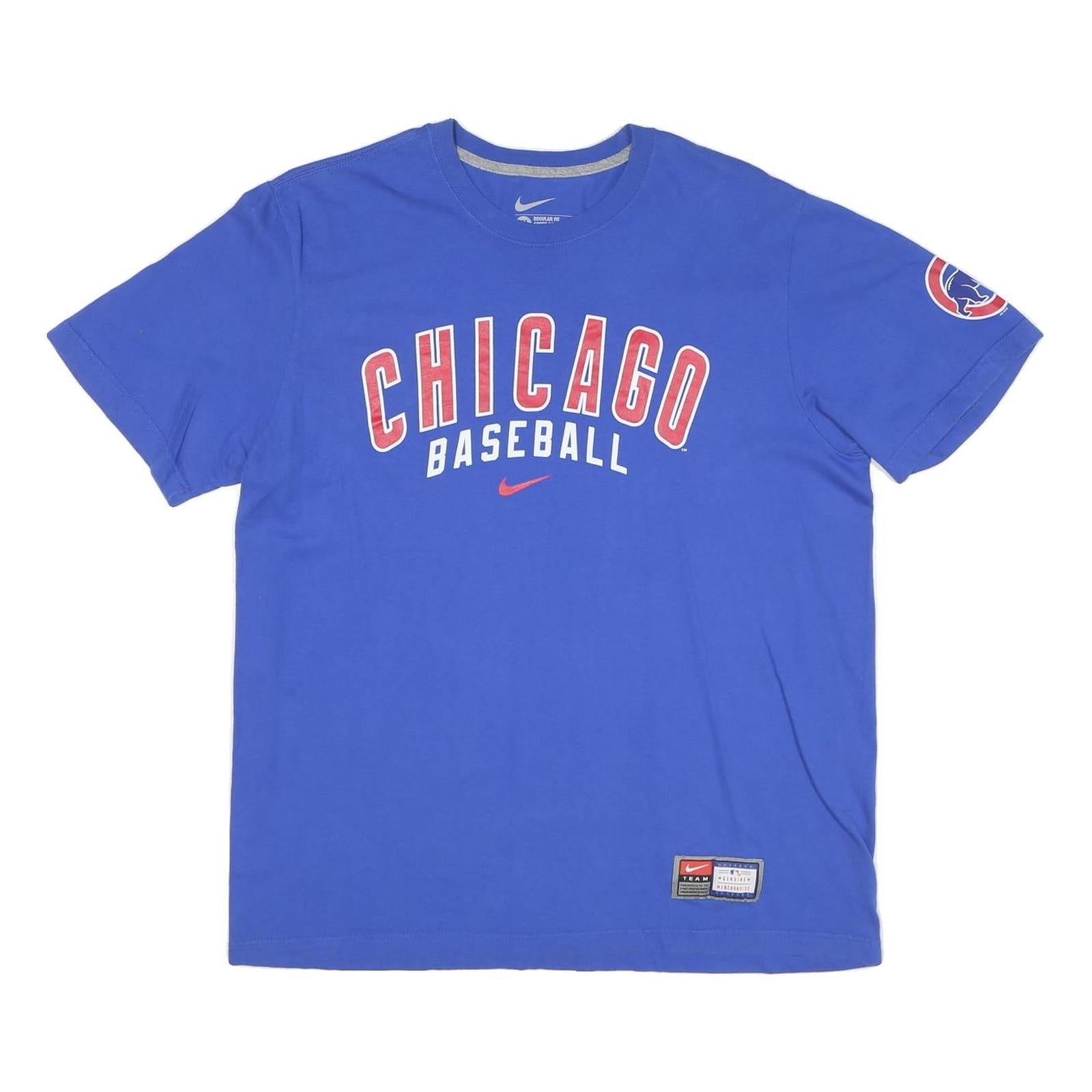 NIKE Mens Blue Chicago Baseball T-Shirt XL Short Sleeve Crew Neck Sports Refurbished - N/A refurbished available on Cerqular