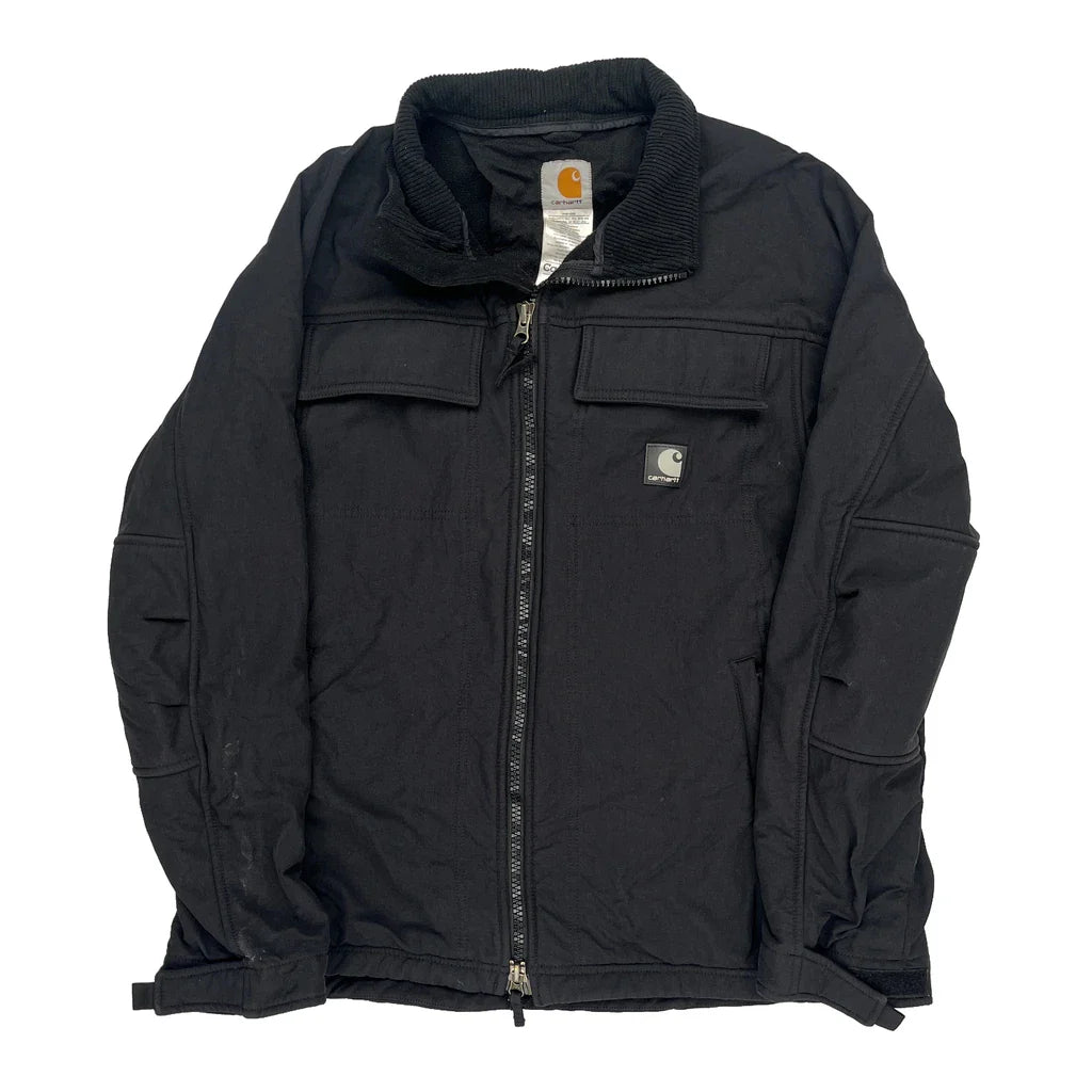 Carhartt Jacket - Medium Black Nylon Refurbished - Thrifted (note: this is a term often used to describe second- refurbished available on Cerqular