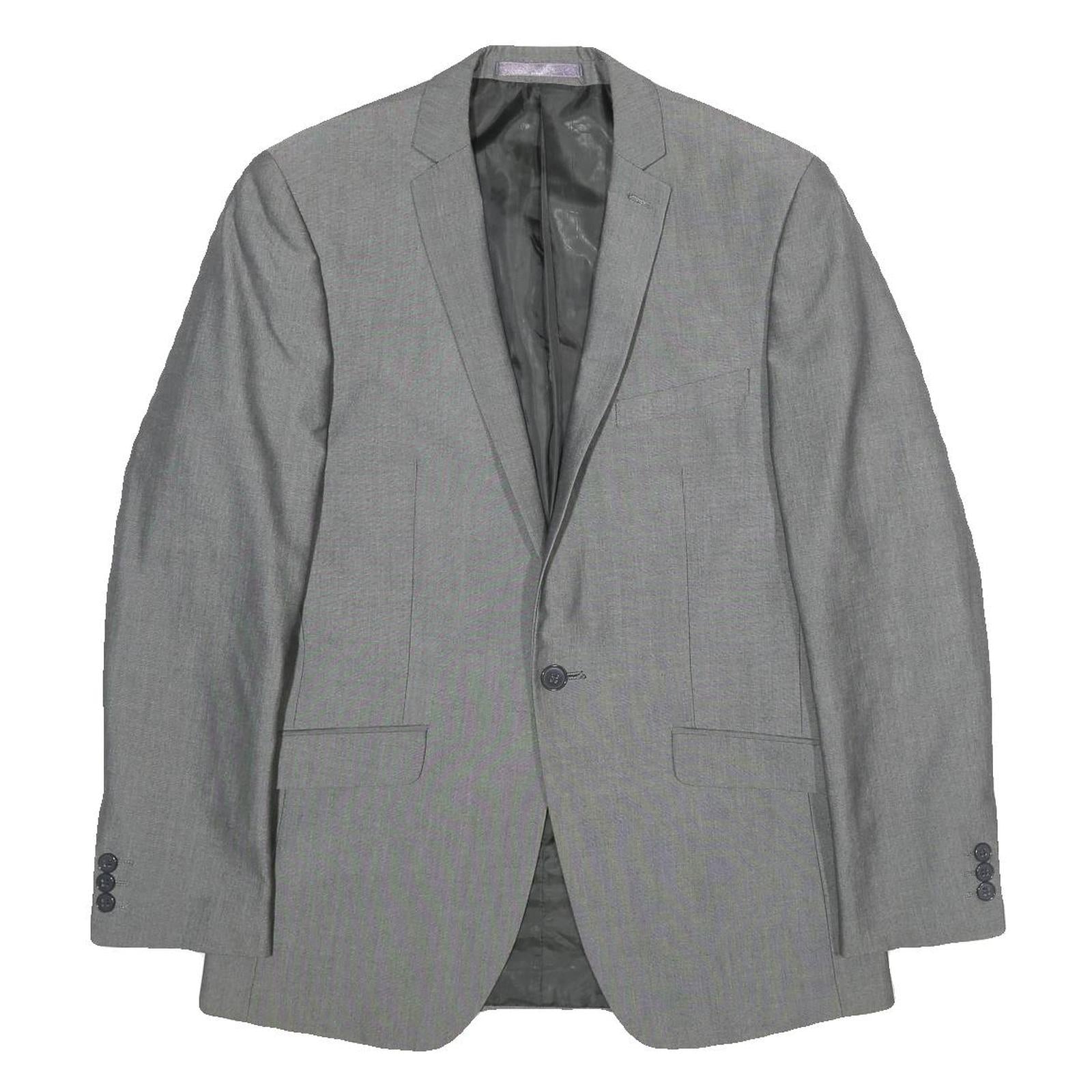 BURTON Mens Grey Button Jacket M Polyester Blend Classic Plain Tailored Blazer Refurbished - N/A refurbished available on Cerqular