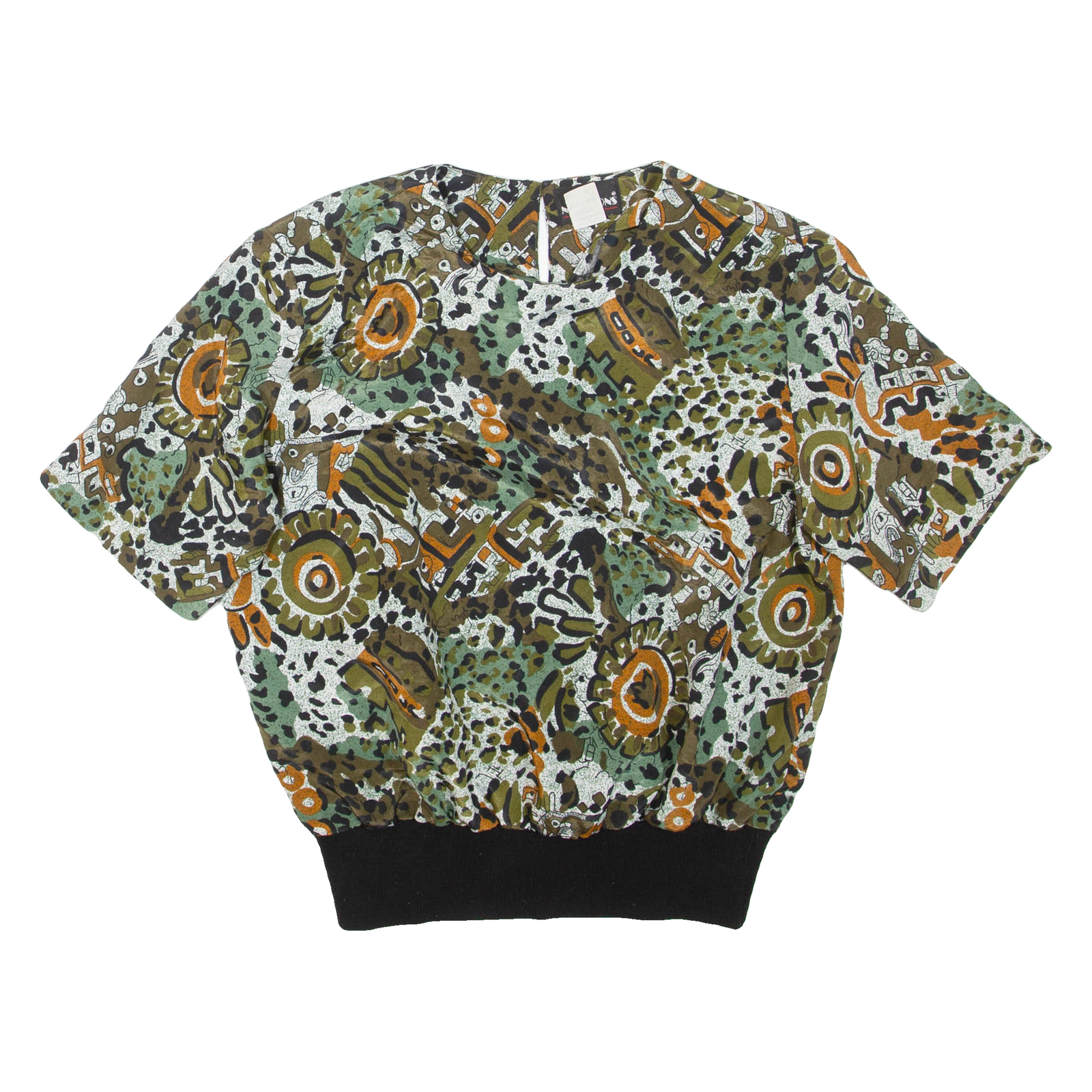 NOTATIONS Womens Printed Top Green Crazy Pattern M Refurbished - N/A refurbished available on Cerqular