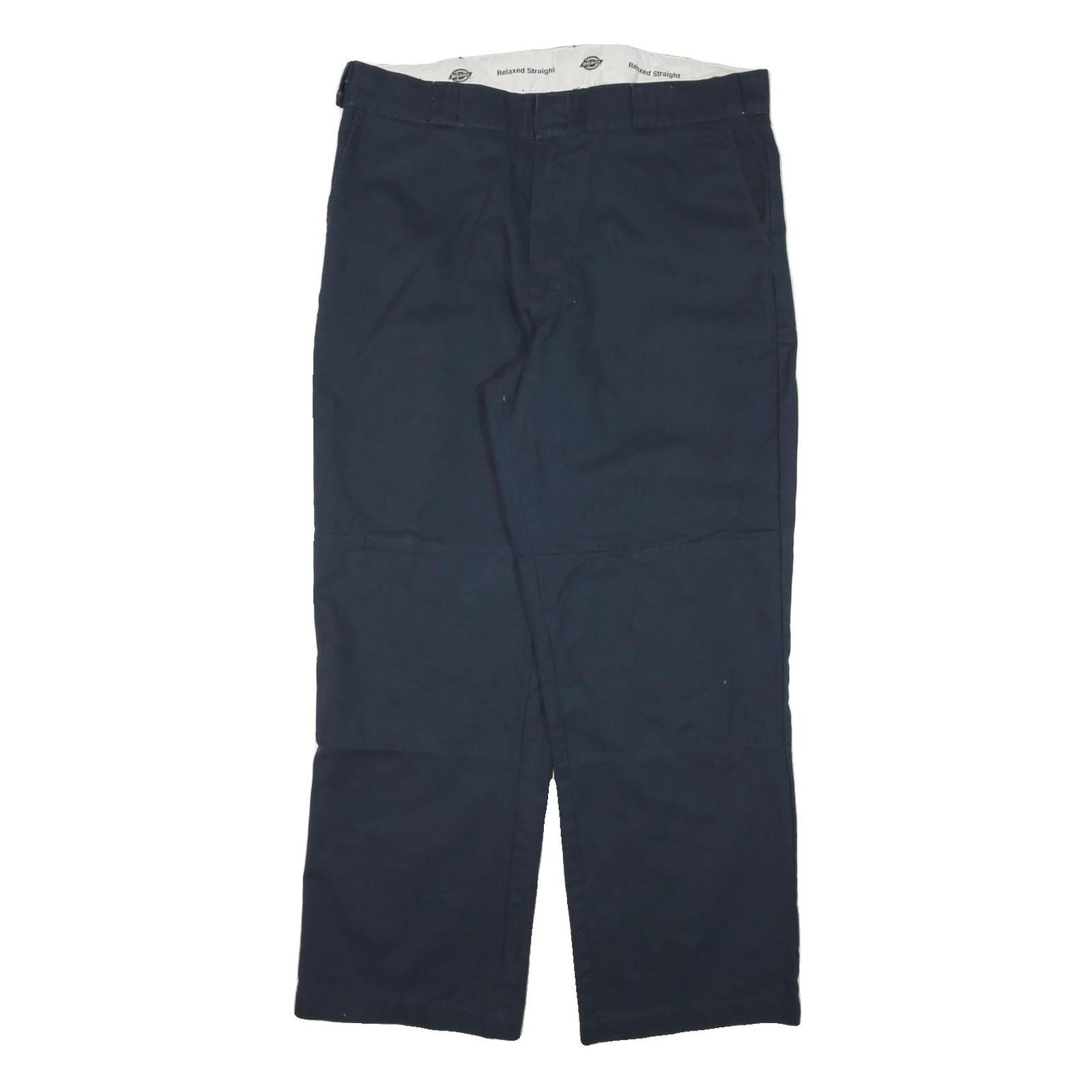 DICKIES Mens Cotton Blend Navy Relaxed Straight Trousers W37 L30 Workwear Casual Refurbished - N/A refurbished available on Cerqular