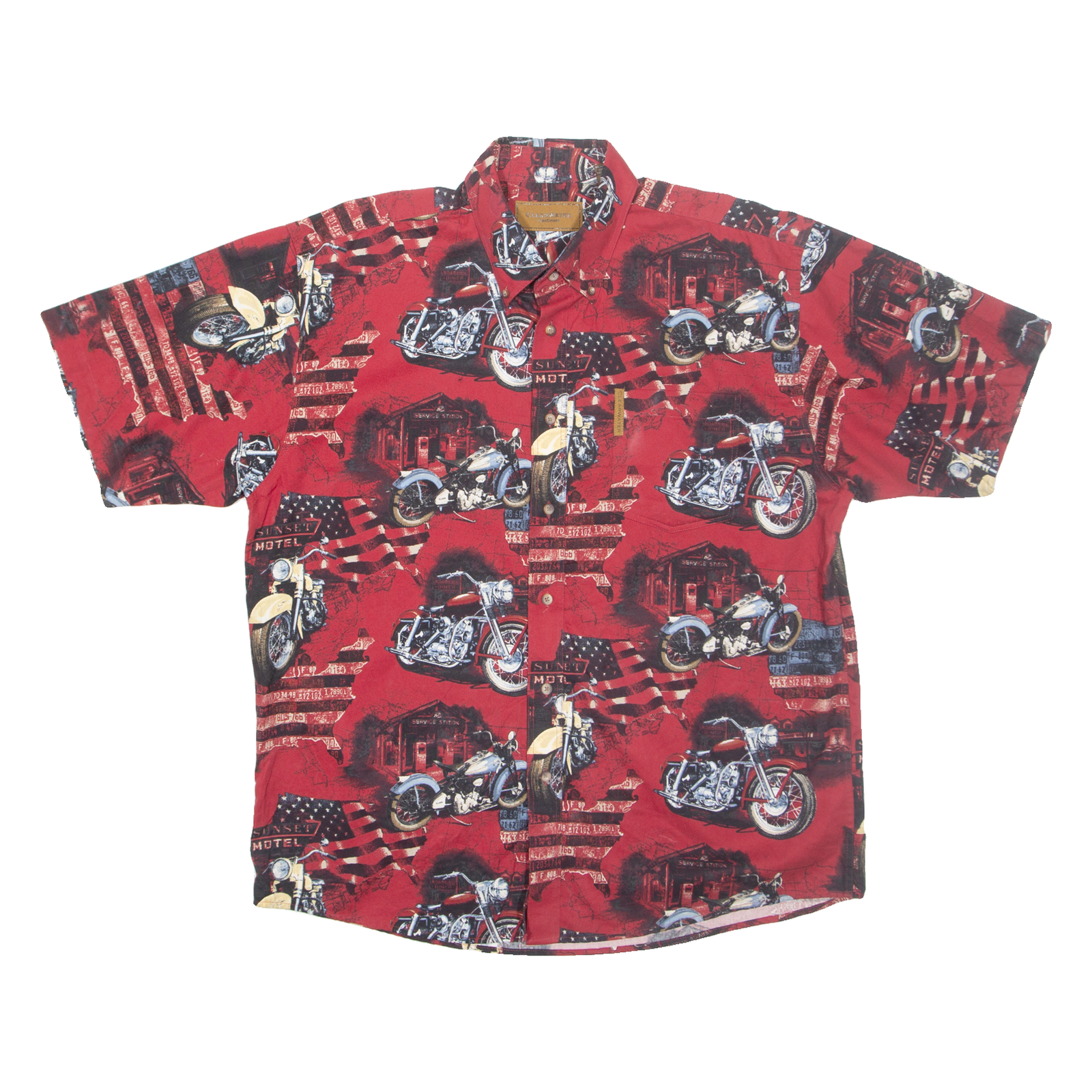CLEARWATER Motorbike Mens Shirt Red Crazy Pattern L Refurbished - N/A refurbished available on Cerqular