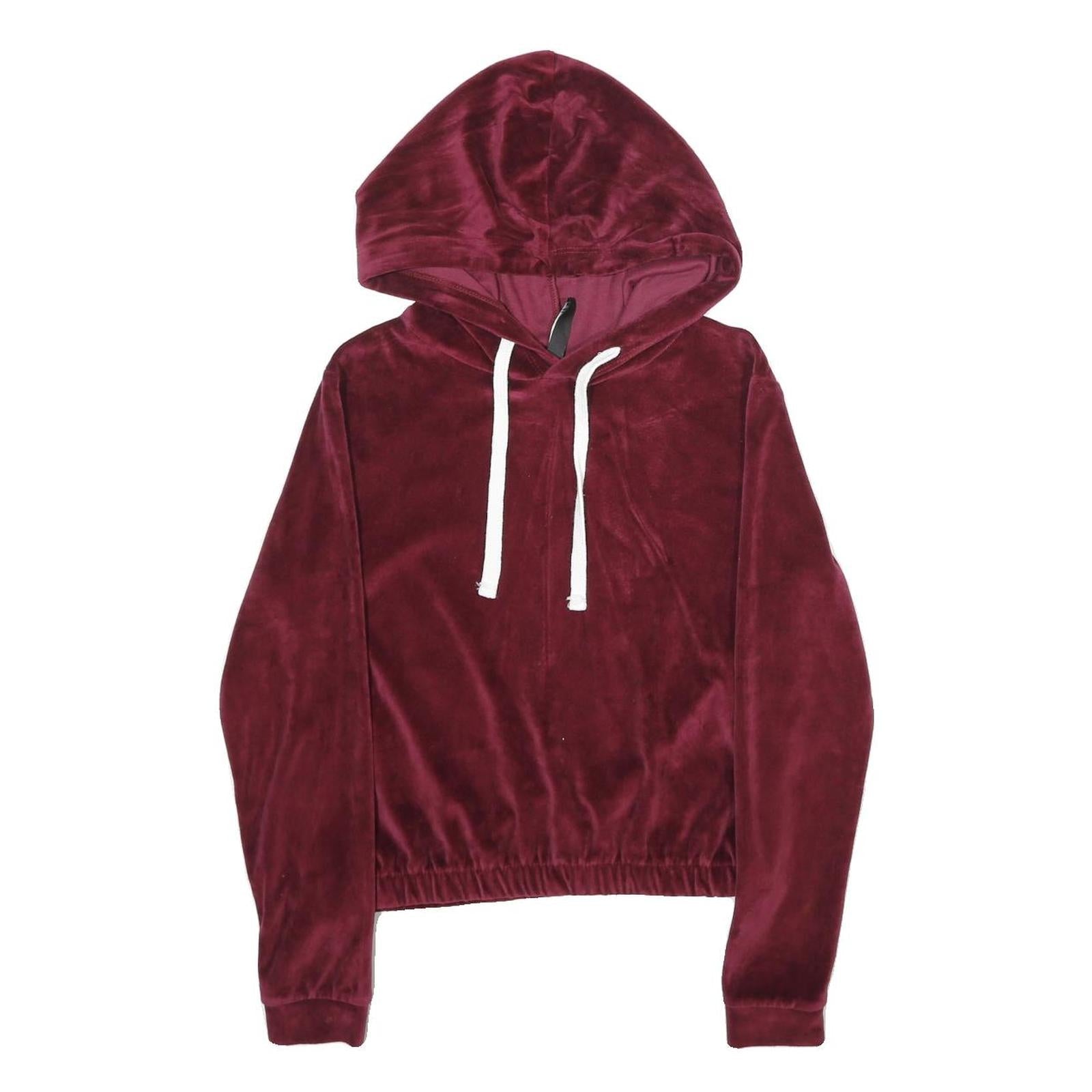FB SISTER Womens Burgundy Velvet Pullover Hoodie XS Soft Luxe Comfort Fit Refurbished - N/A refurbished available on Cerqular