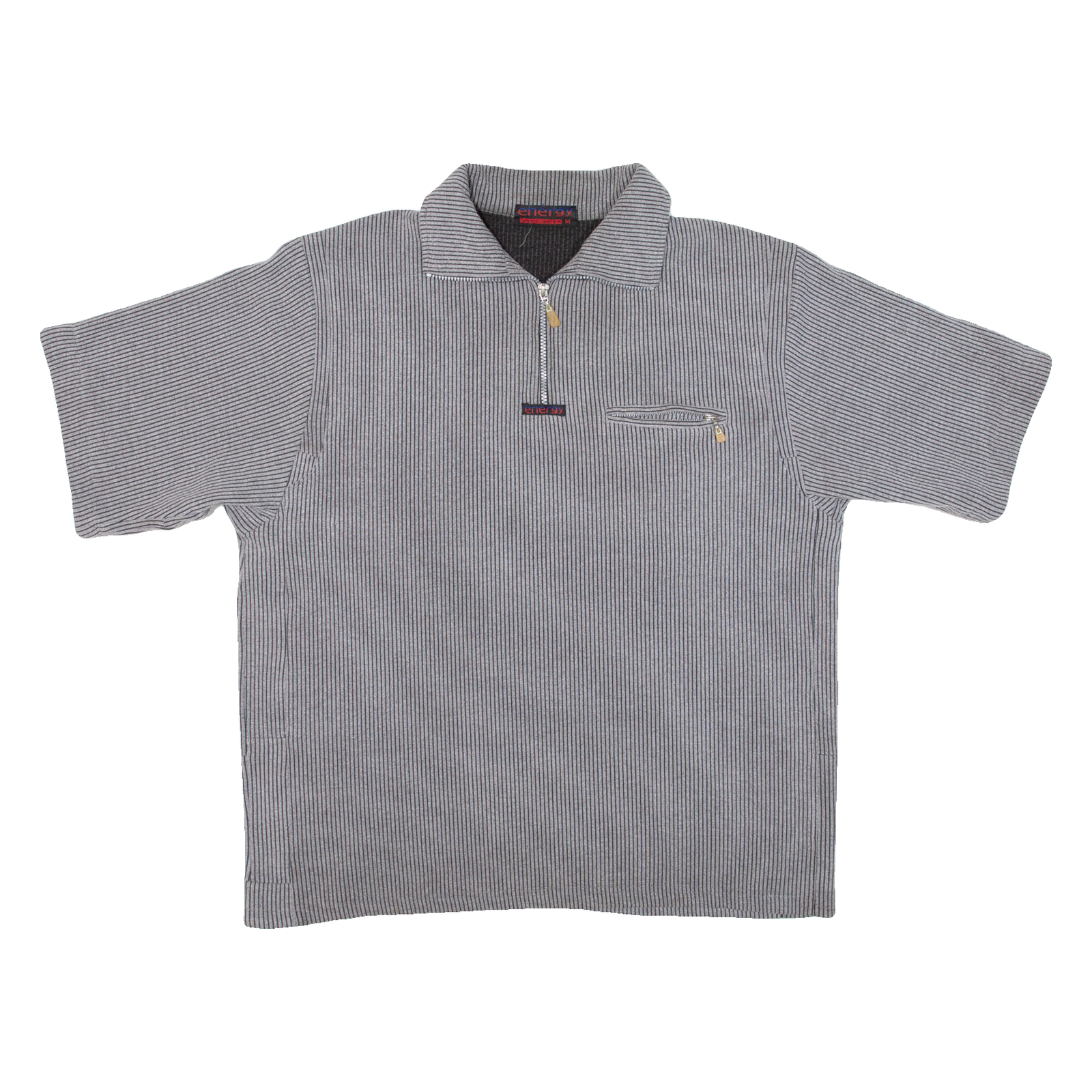 ENERGY BEST WEAR Mens Polo Shirt Grey Striped M Refurbished - N/A refurbished available on Cerqular