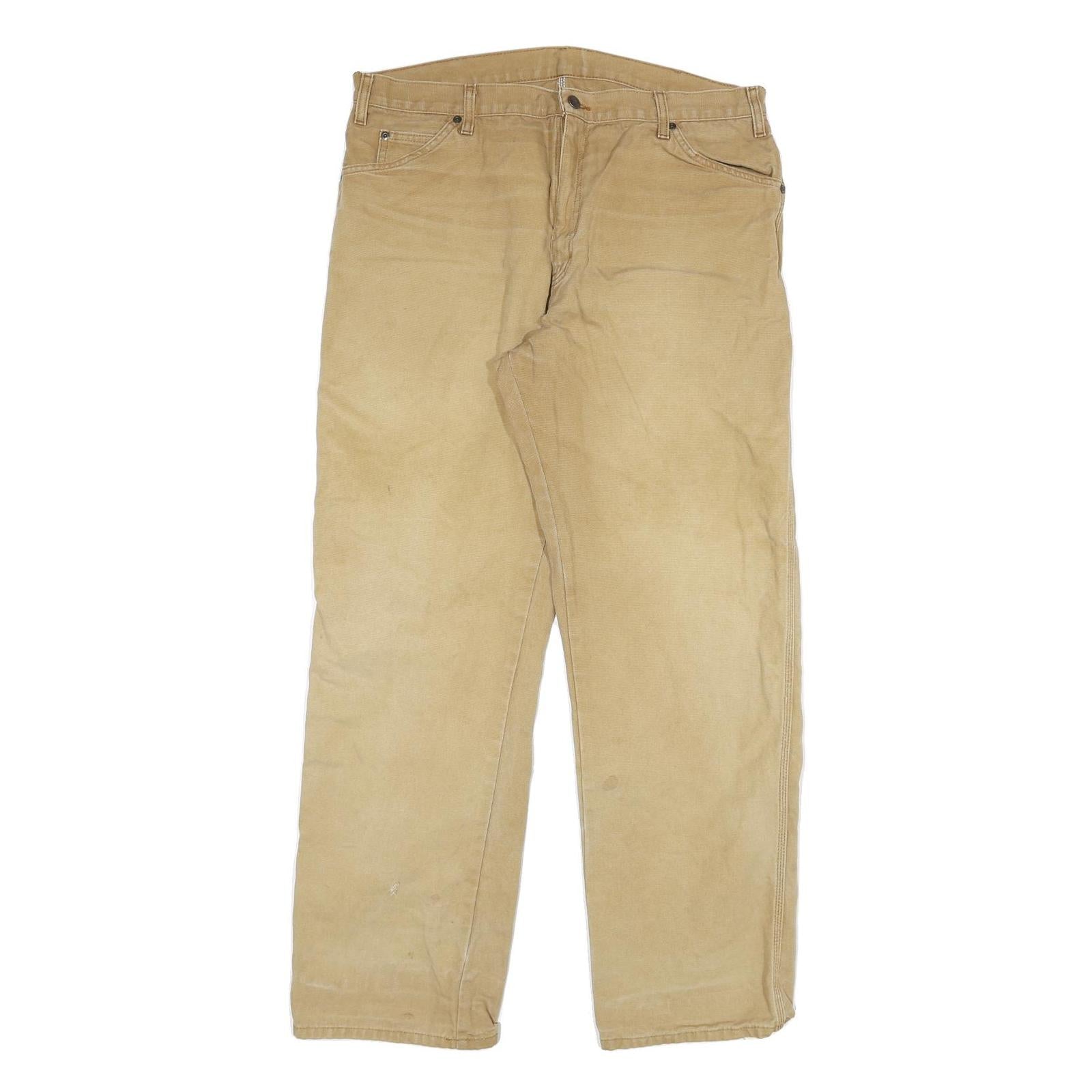 DICKIES Mens Jeans Beige Relaxed Straight Denim W36 L32 Workwear Durable Zip Refurbished - N/A refurbished available on Cerqular