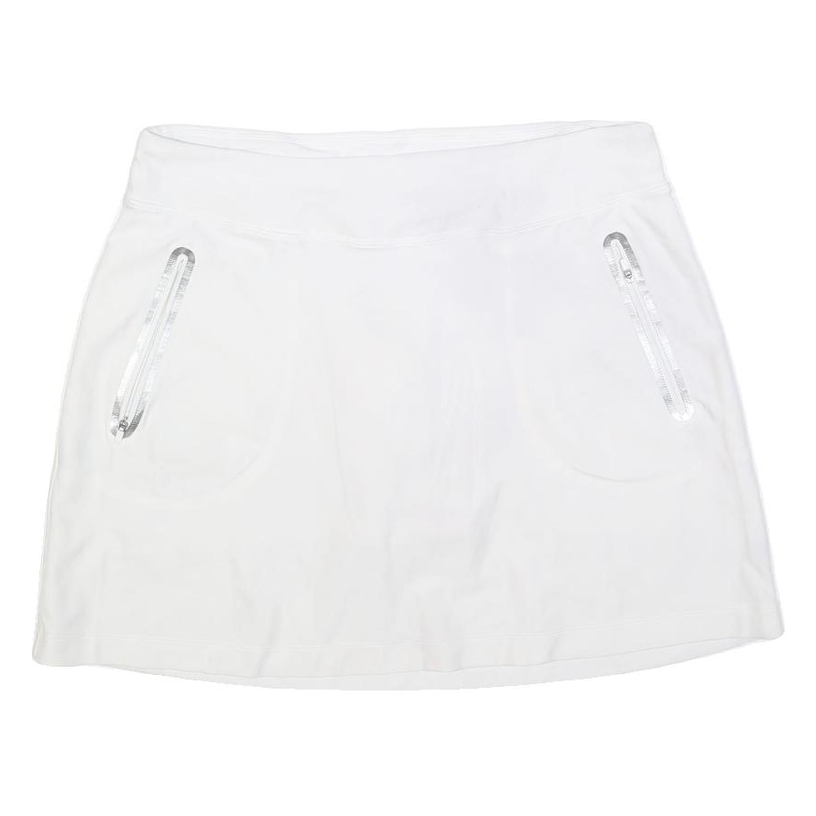 NIKE Womens White Polyester Blend Mini Skort Zip Pockets L Athletic Sports Refurbished - N/A refurbished available on Cerqular