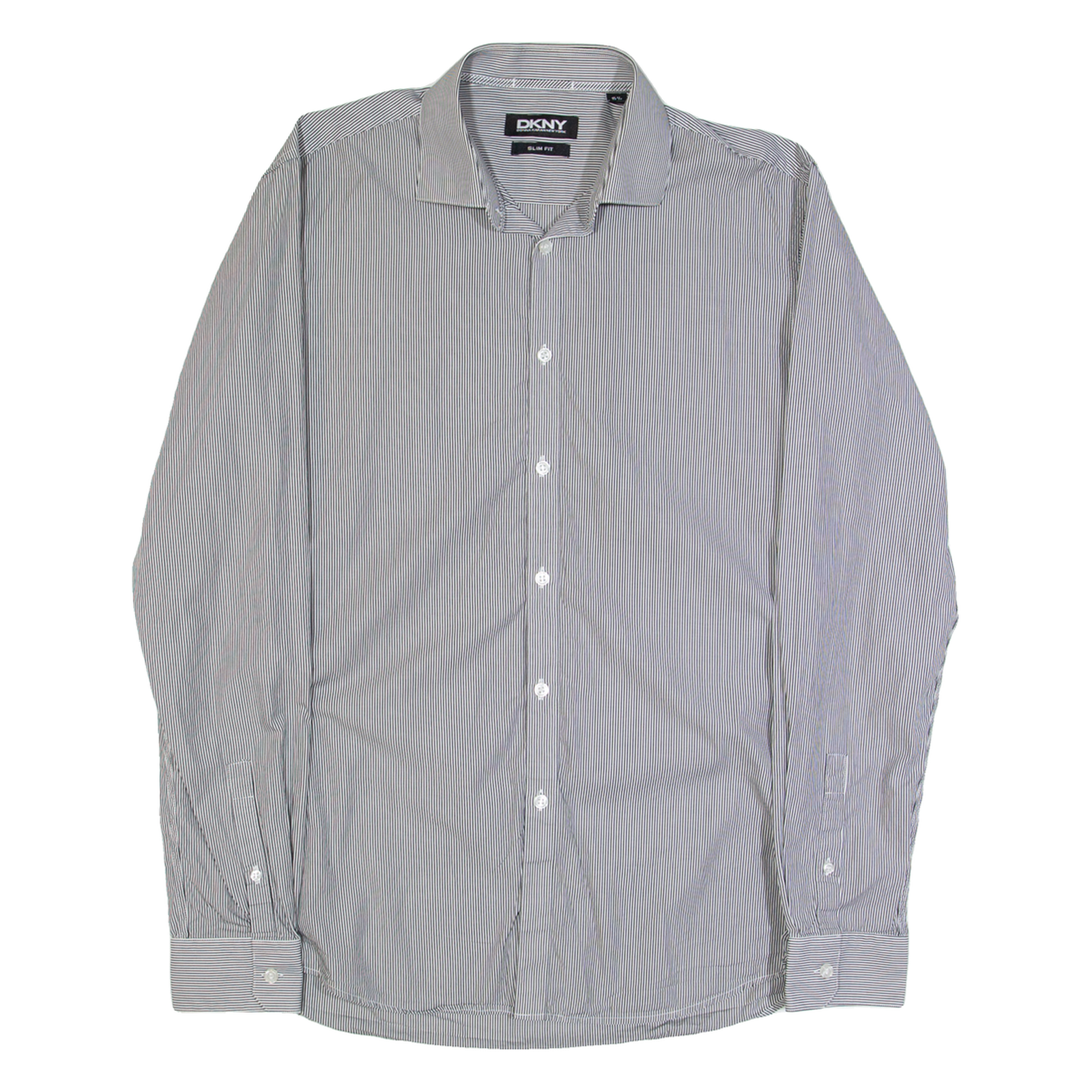 DKNY Slim Fit Mens Shirt Black Striped Long Sleeve M Refurbished - N/A refurbished available on Cerqular