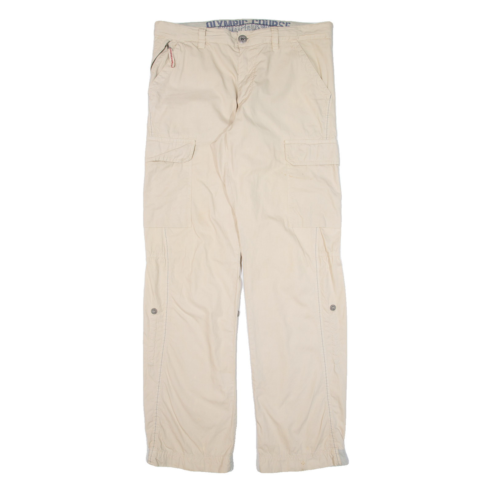 Cargo Mens Trousers Cream Relaxed Straight W33 L33 Refurbished - N/A refurbished available on Cerqular
