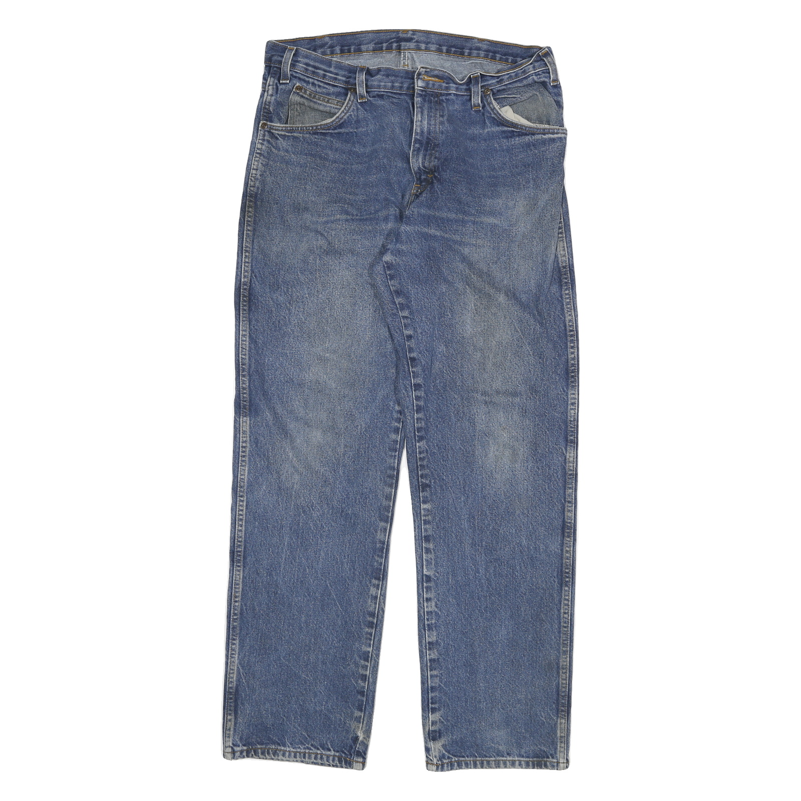 DICKIES Mens Jeans Blue Regular Straight Denim Medium Wash W34 L33 Durable Refurbished - N/A refurbished available on Cerqular