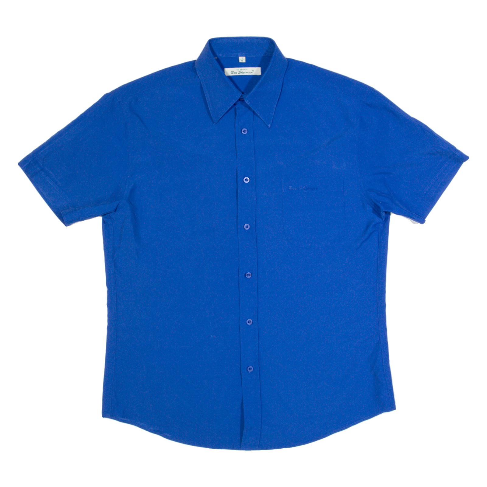 BEN SHERMAN Mens Plain Shirt Blue M Refurbished - N/A refurbished available on Cerqular