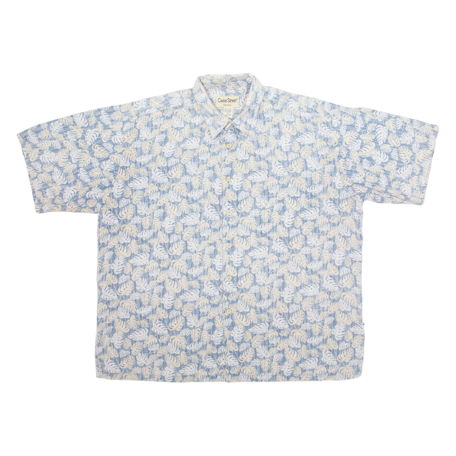 COOKE STREET Mens Hawaiian Shirt Blue Floral XL Refurbished - N/A refurbished available on Cerqular