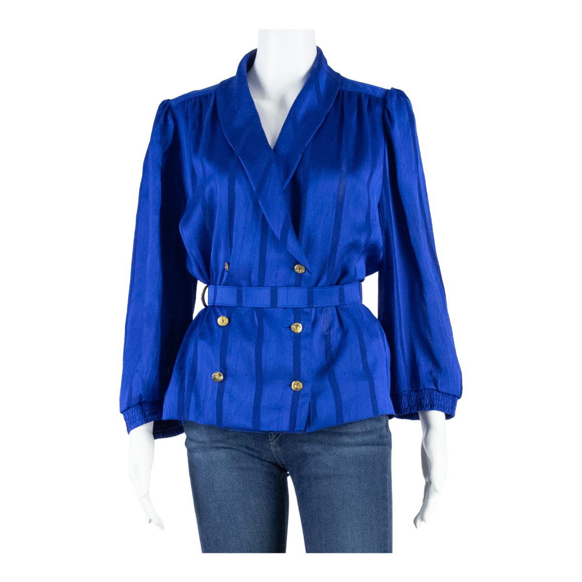 Buy Womens Printed Blouse Blue V-Neck Puff Sleeve Striped M Refurbished - $16.89 Womens Printed Blouse Blue V-Neck Puff Sleeve Striped M Refurbished - N/A refurbished available on Cerqular