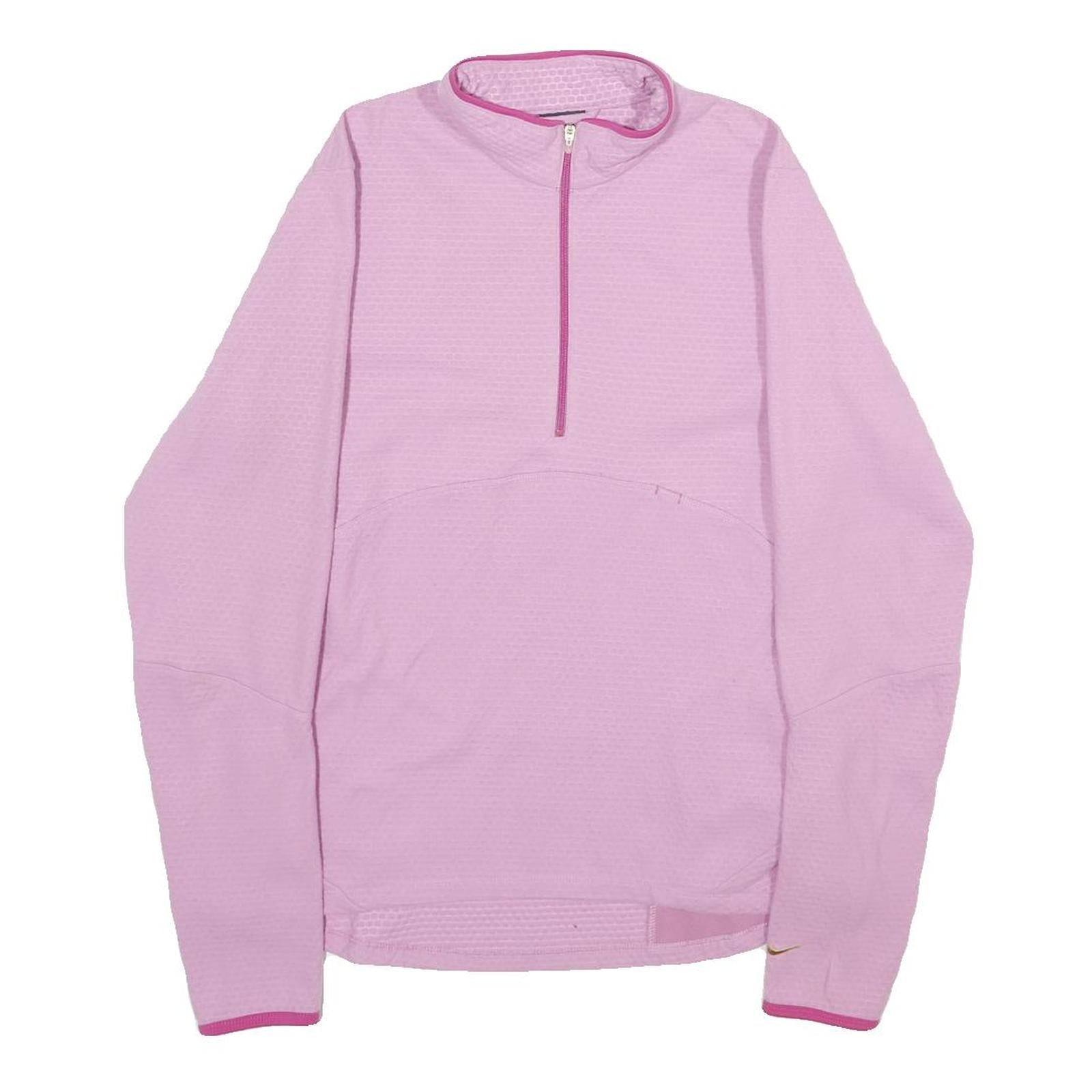 NIKE Womens Pink 1/4 Zip Sweatshirt M Long Sleeve Activewear Refurbished - N/A refurbished available on Cerqular