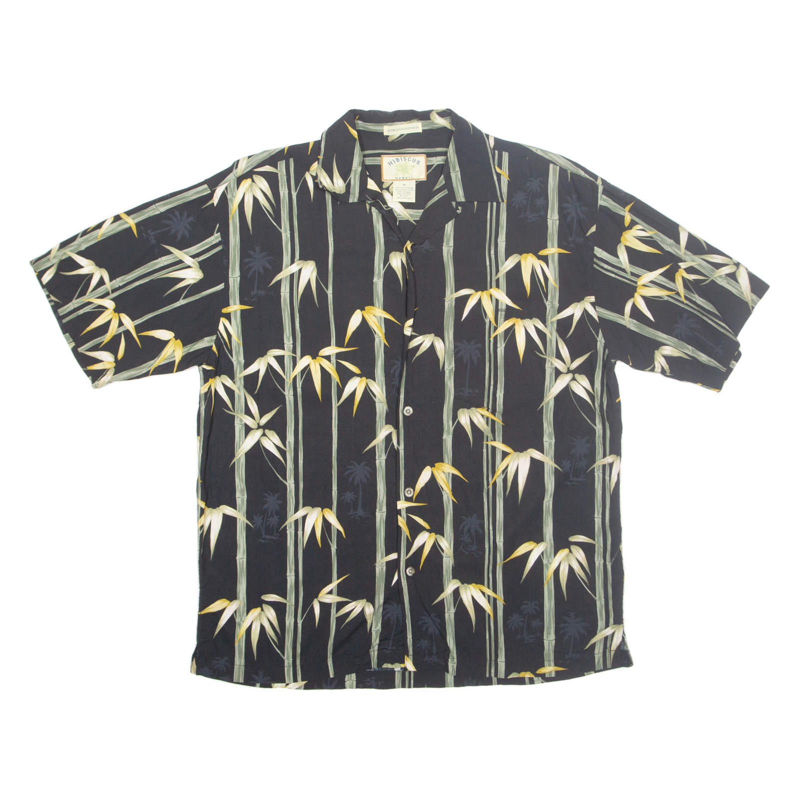 HIBISCUS HAWAII Mens Hawaiian Shirt Black Crazy Pattern M Refurbished - N/A refurbished available on Cerqular
