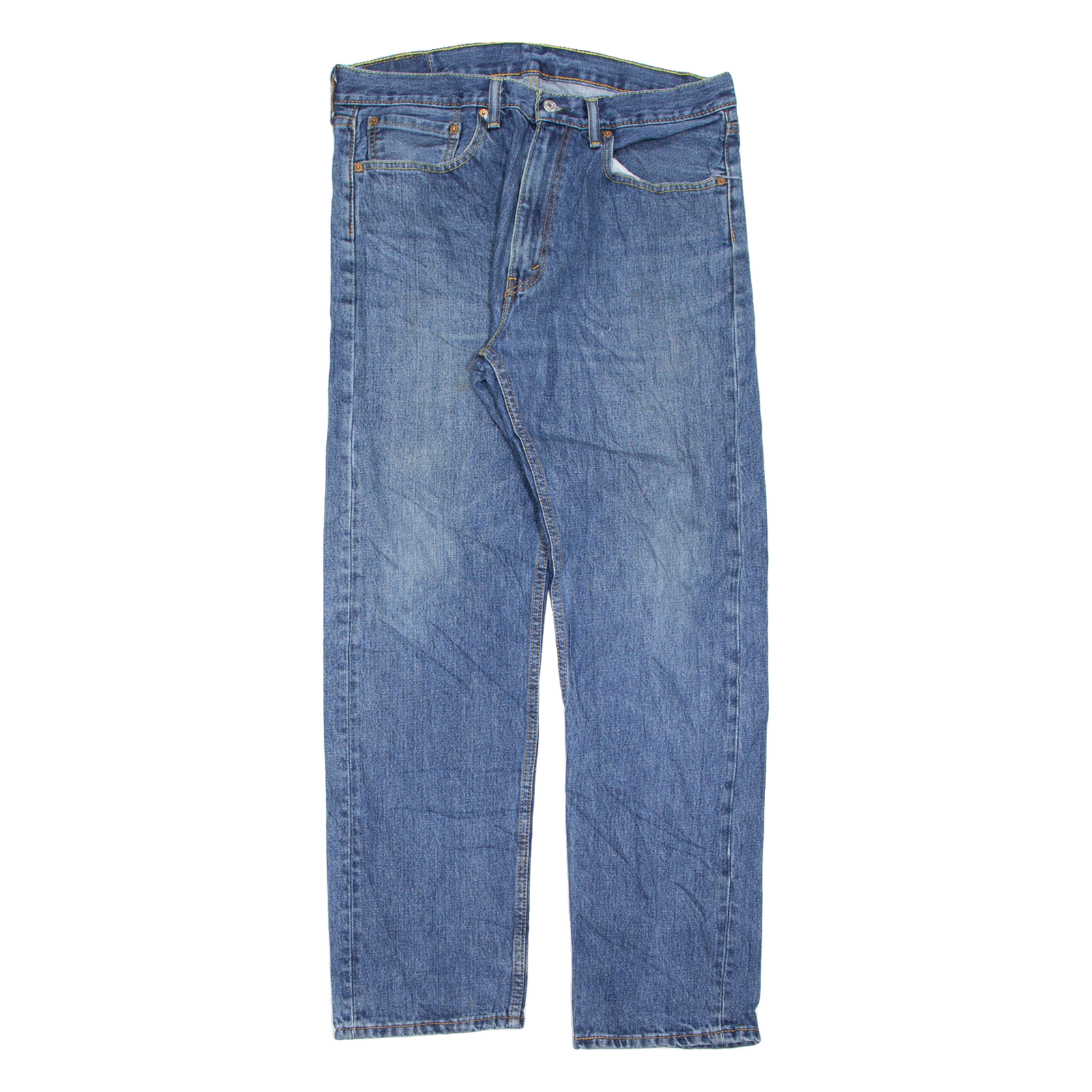 LEVI'S 505 Jeans Mens Blue Regular Straight Stone Wash W36 L32 Refurbished - N/A refurbished available on Cerqular