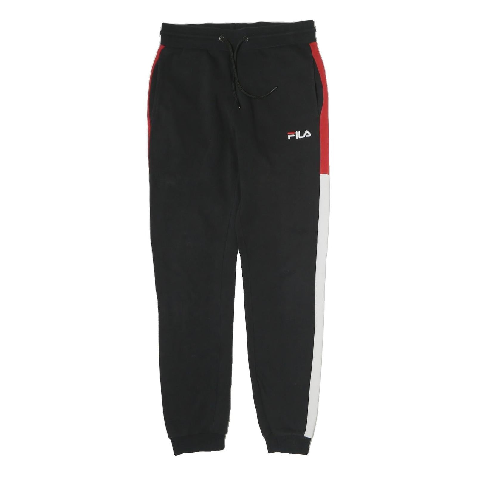 FILA Mens Joggers Black Red & White S W28 L29 Slim Tapered Fit Sportswear Refurbished - N/A refurbished available on Cerqular