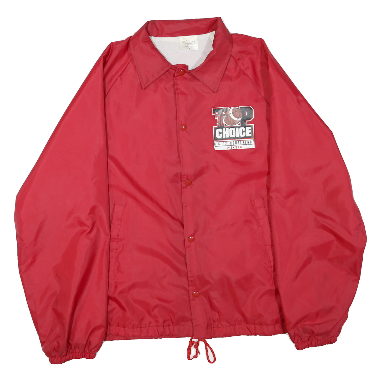 Mens Red Polyester Blend Button Jacket M Plain Lightweight Casual Refurbished - N/A refurbished available on Cerqular