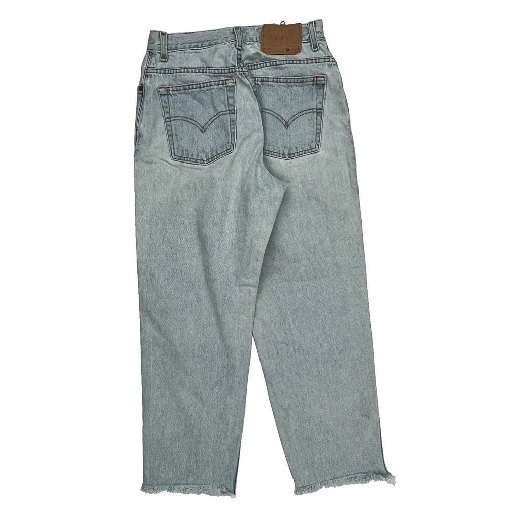 Levis Jeans - 27W 28L Light Wash Denim Refurbished - Thrifted (note: this is a term often used to describe second- refurbished available on Cerqular