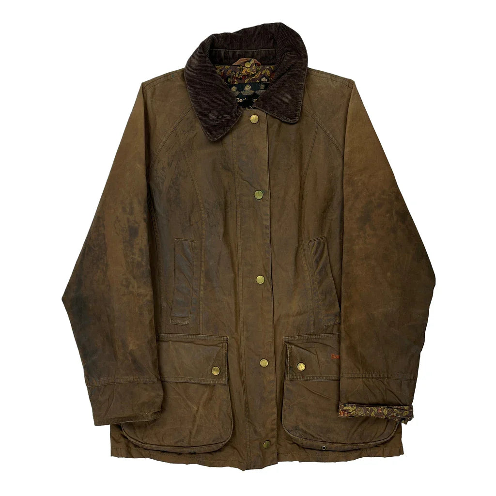 Barbour Wax Jacket - Medium Brown Cotton Refurbished - Thrifted (note: this is a term often used to describe second- refurbished available on Cerqular