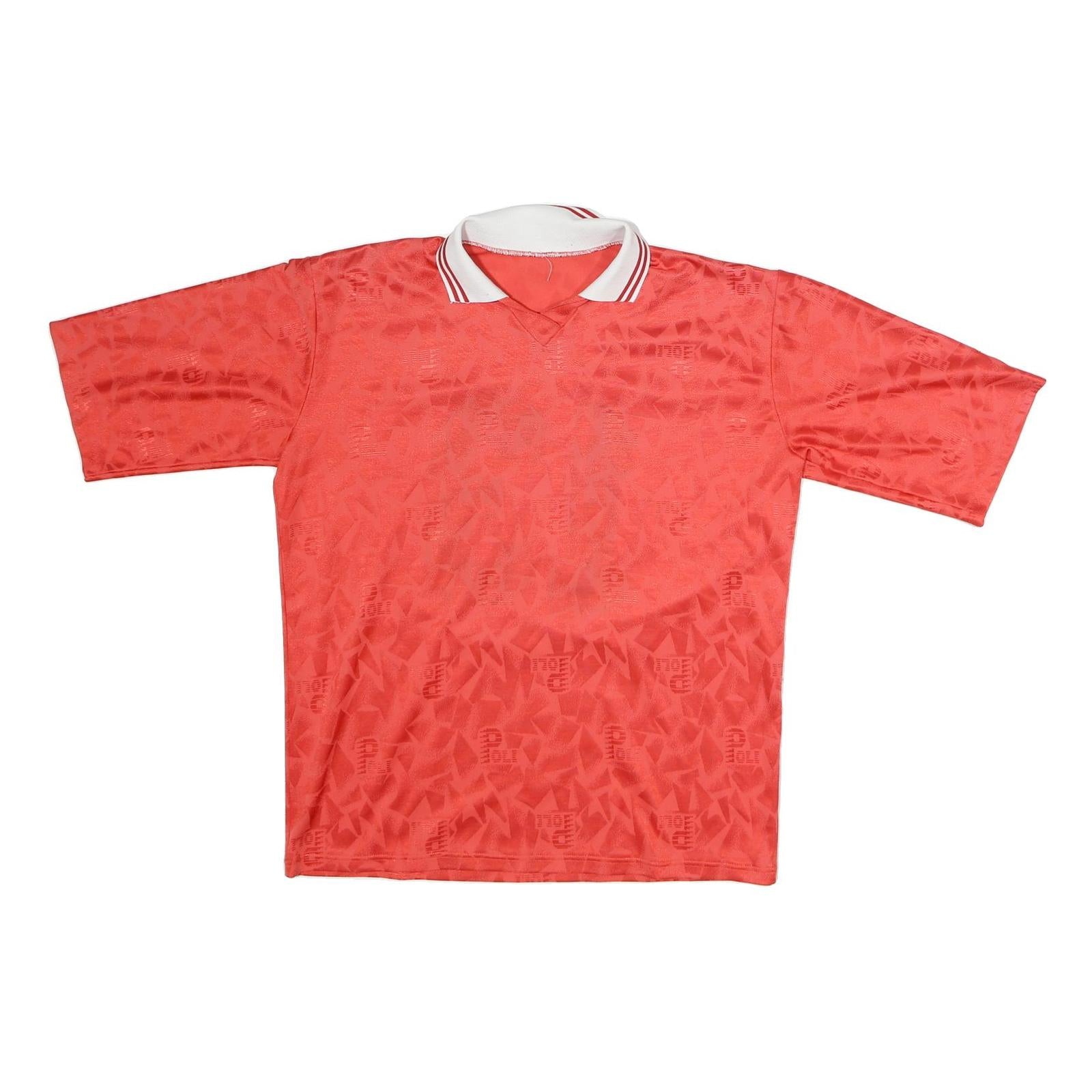 Mens Red Polyester Graphic T-Shirt L Short Sleeve V-Neck Sports Style Refurbished - N/A refurbished available on Cerqular