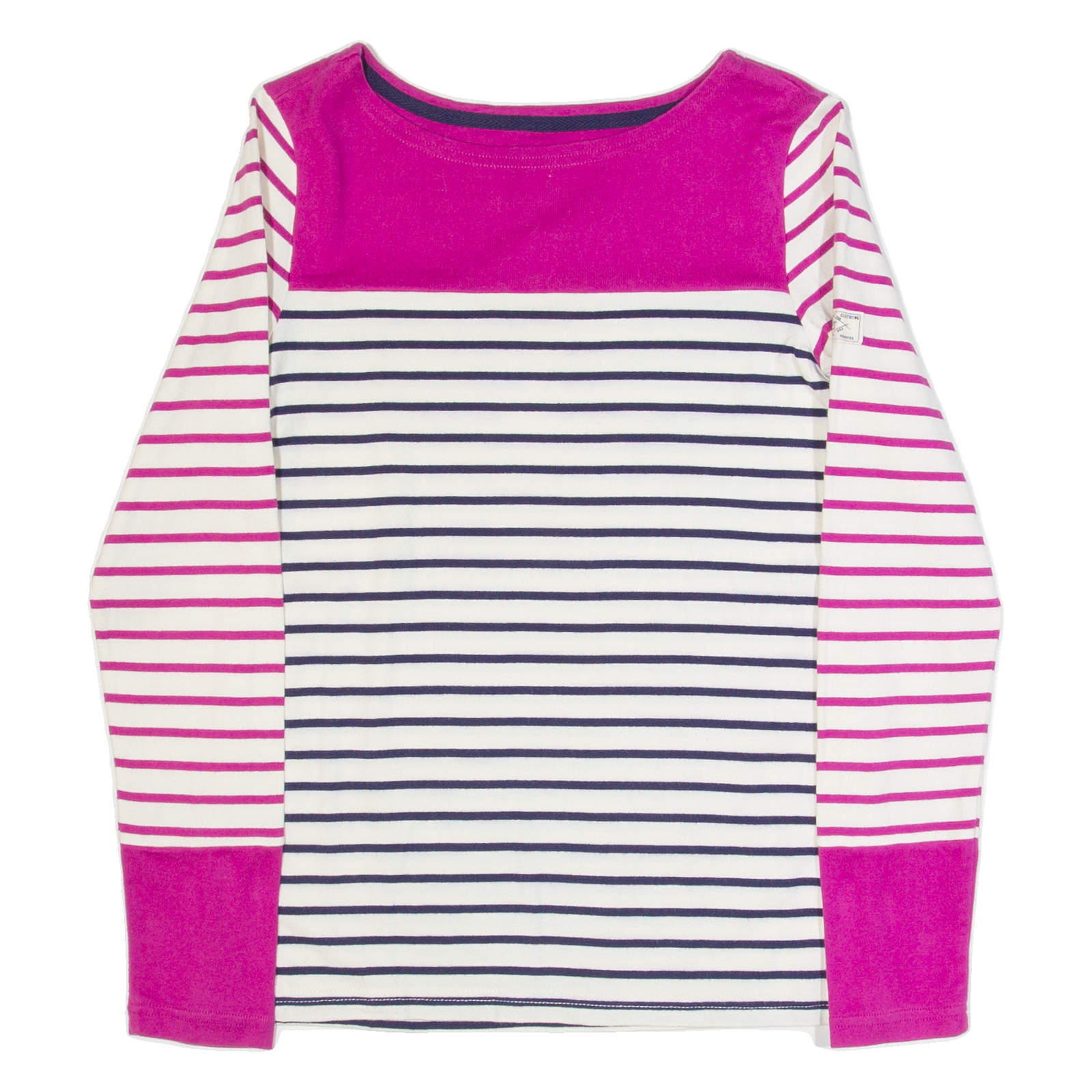JOULES Womens Patterned Jumper White Striped Tight Knit UK 6 Refurbished - N/A refurbished available on Cerqular