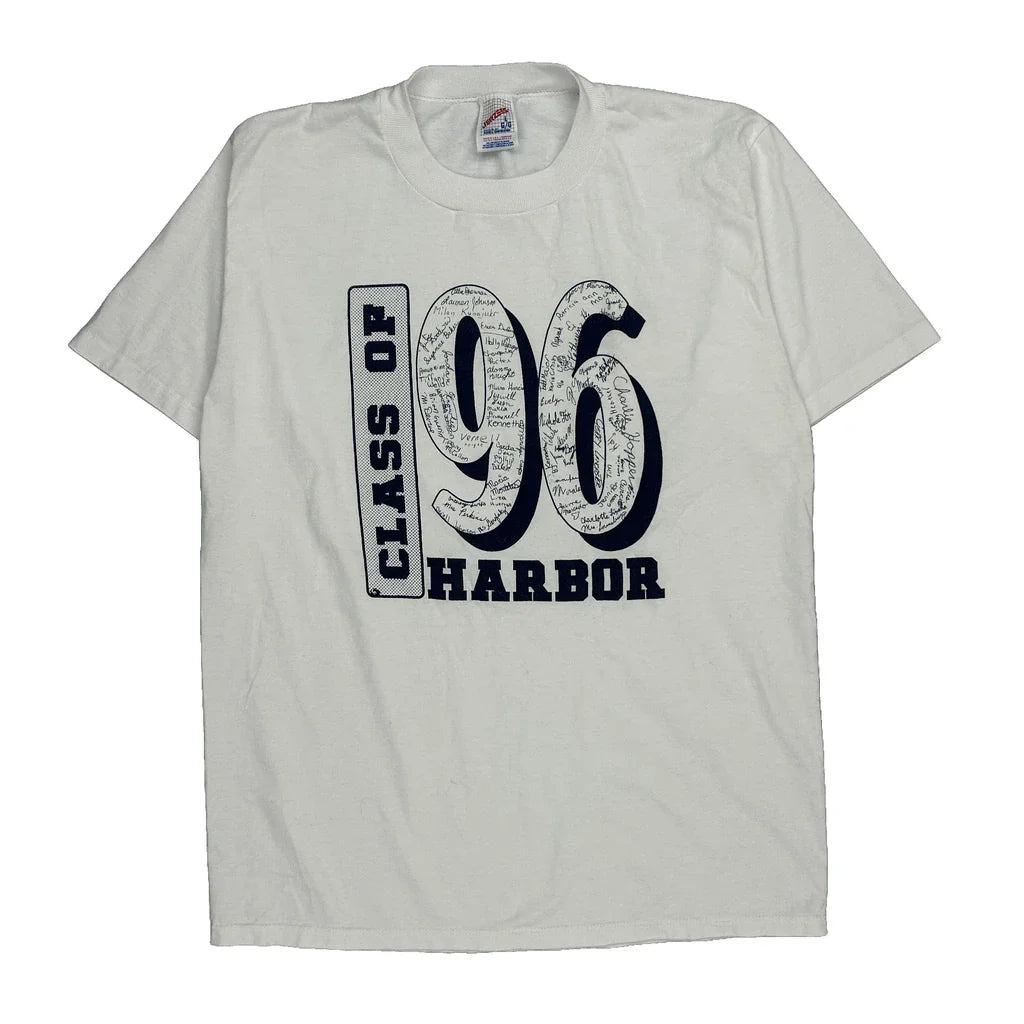 Buy Class Of 96 Harbor Jerzees Single Stitch T-Shirt - Large White Cotton Refurbished - $29.47 Class Of 96 Harbor Jerzees Single Stitch T-Shirt - Large White Cotton Refurbished - Thrifted (note: this is a term often used to describe second- refurbished available on Cerqular