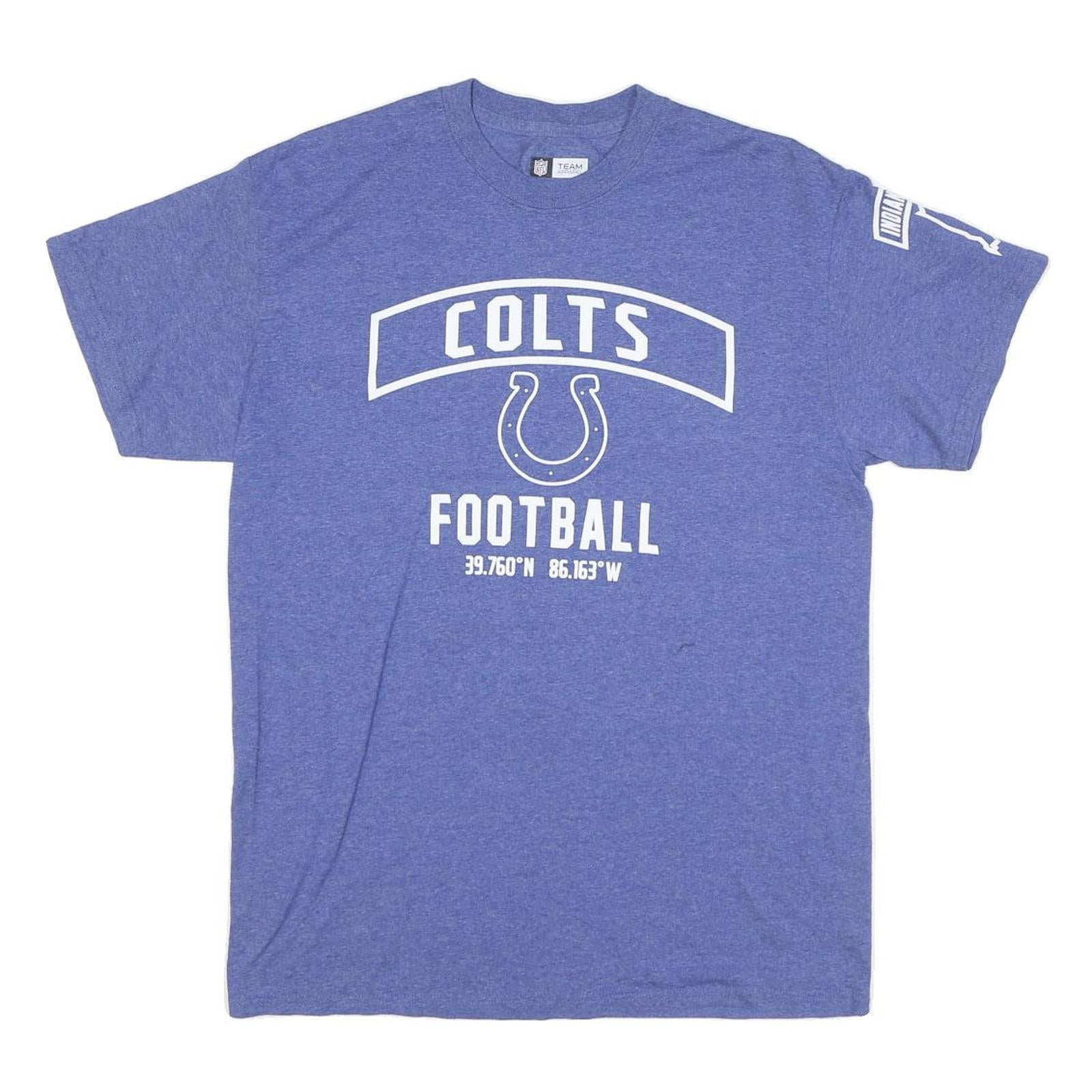 NFL Mens Blue Colts Football T-Shirt M Short Sleeve Crew Neck NFL Logo Refurbished - N/A refurbished available on Cerqular