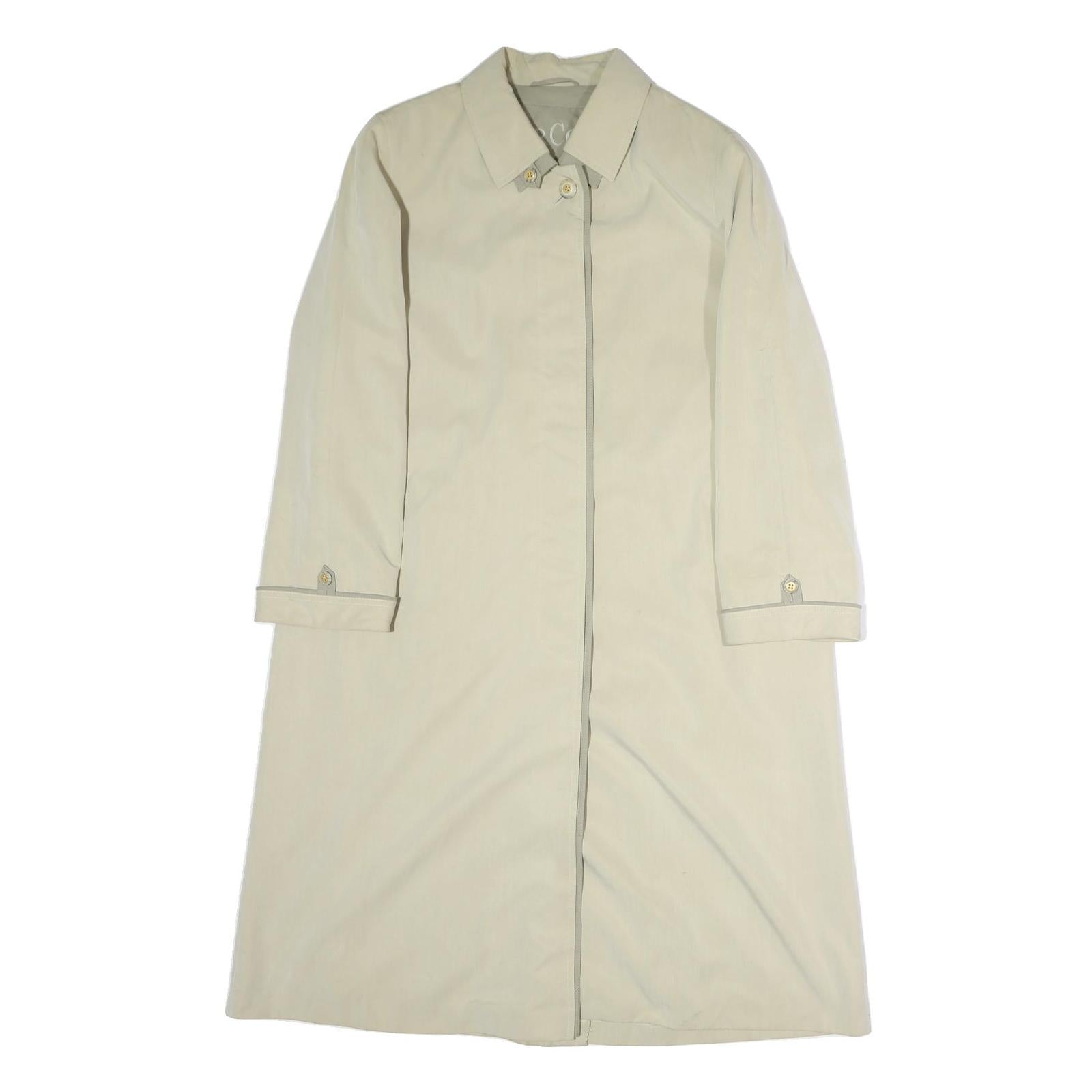 MARCONA Womens Cream Cotton Blend Jacket L Plain Zip Closure Classic Fit Refurbished - N/A refurbished available on Cerqular