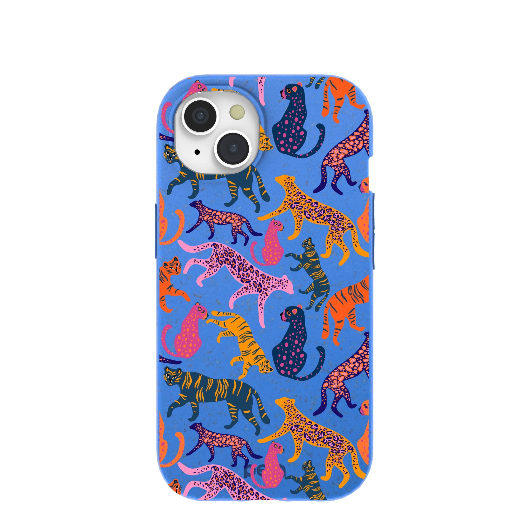 Electric Blue Jungle Cat iPhone 15 Case Refurbished - Pela Case refurbished available on Cerqular