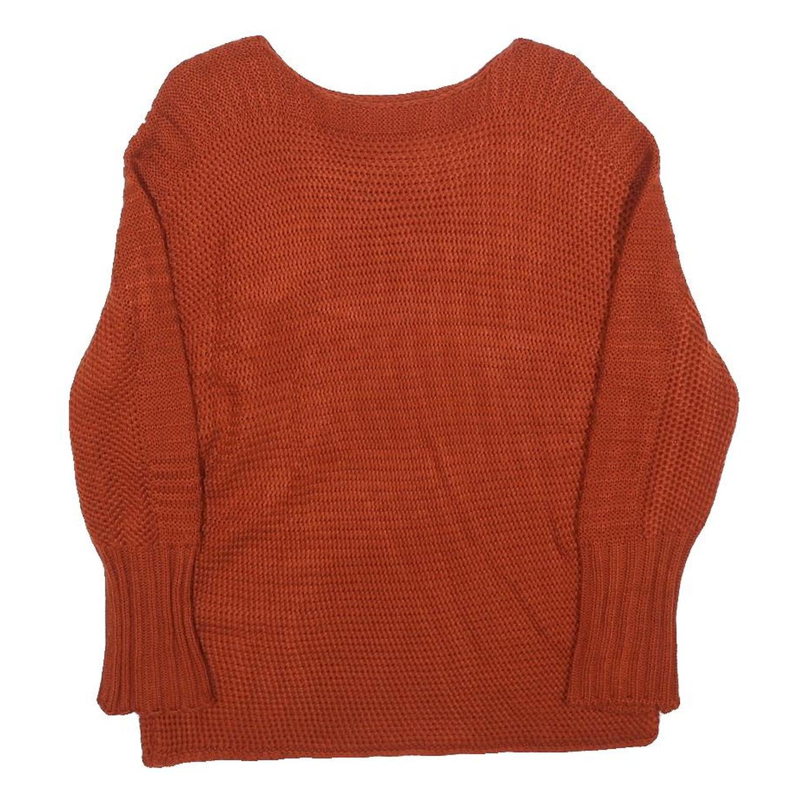 Womens Rust Plain Jumper Basic Knit Crew Neck Regular M Knitted Pullover Sweater Refurbished - N/A refurbished available on Cerqular