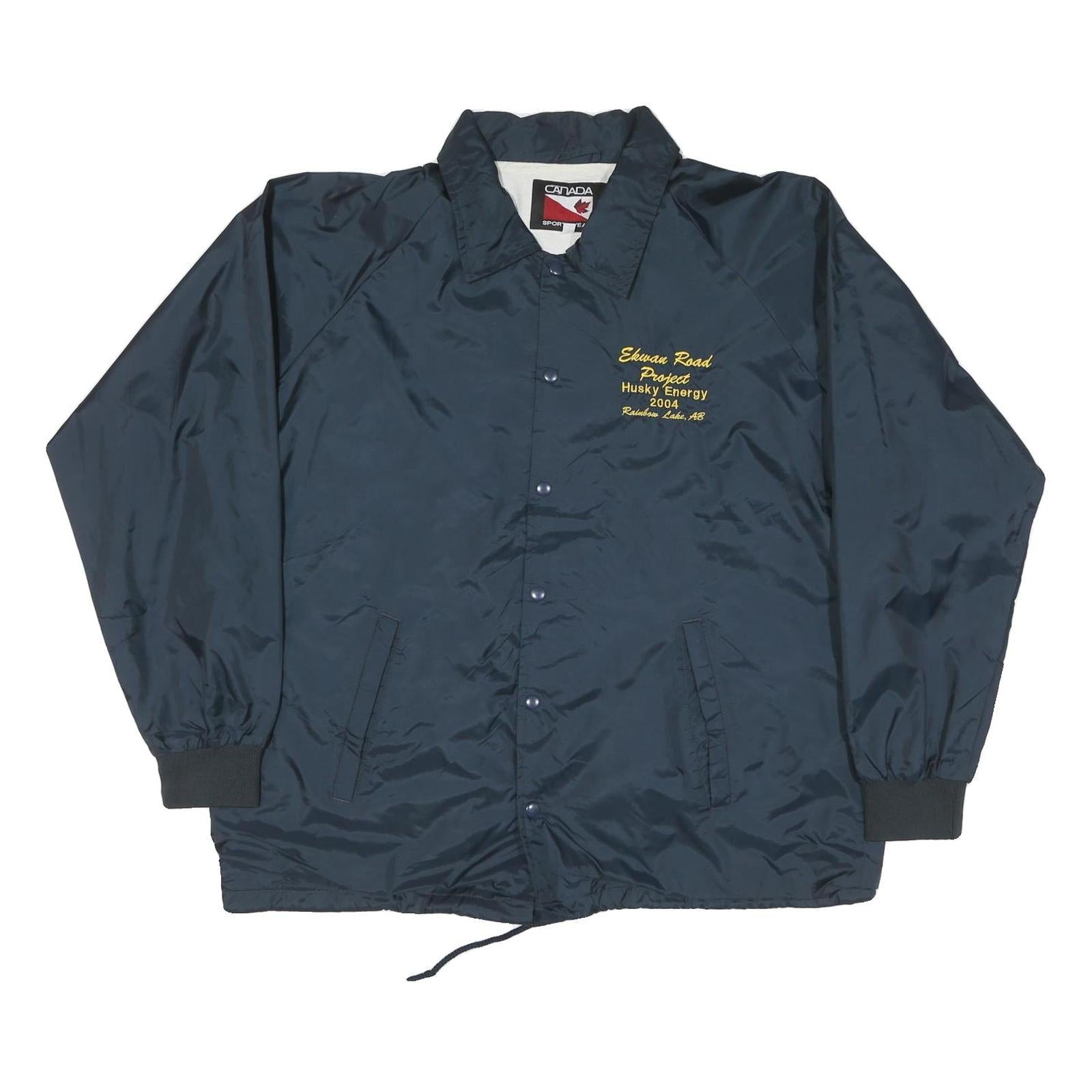 CANADA Mens Navy Blue Button Jacket XL Polyester Blend Plain Casual Outdoor Refurbished - N/A refurbished available on Cerqular