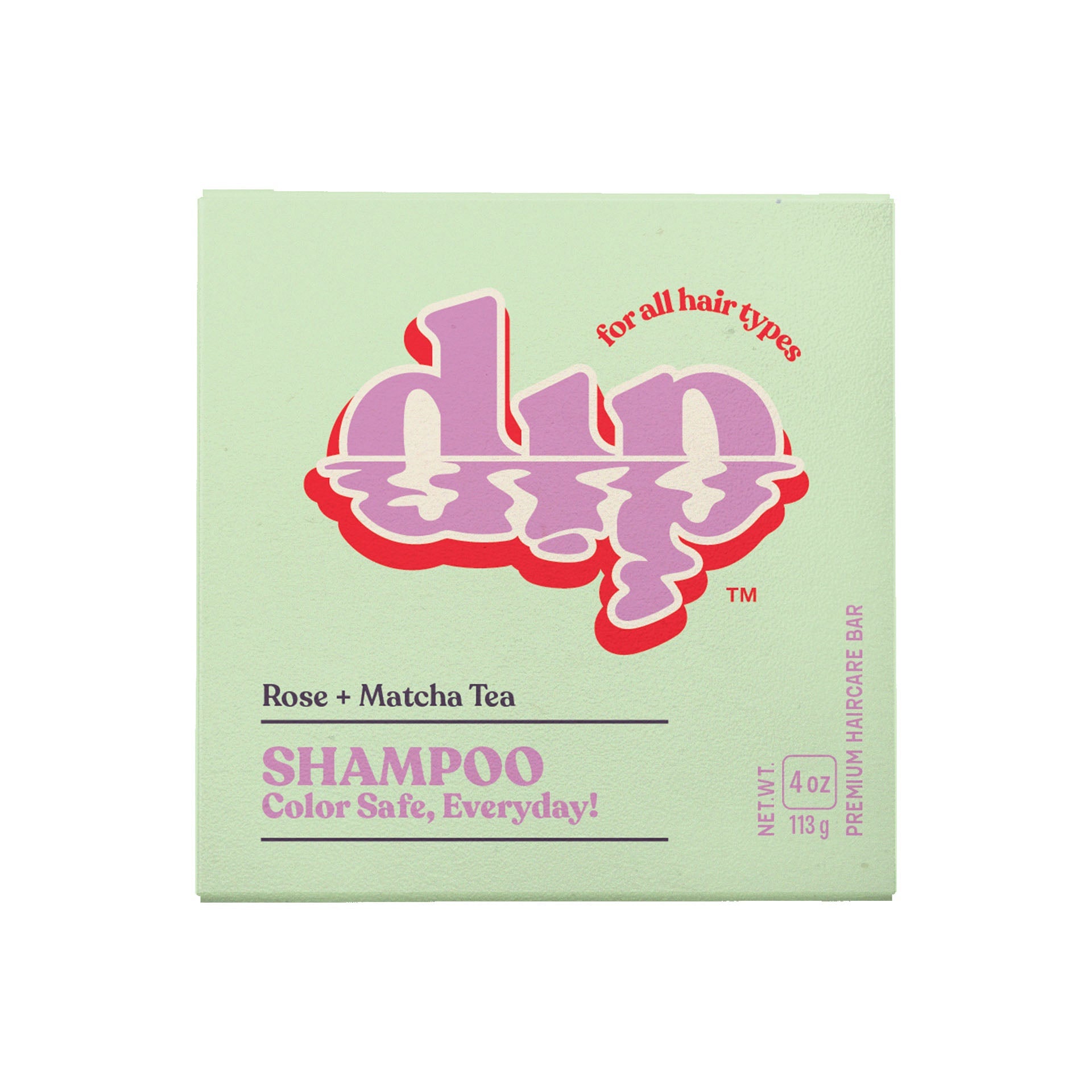 Color Safe Shampoo Bar for Every Day - Rose & Matcha Tea | Size: 4 oz Refurbished - Dip Sustainable Hair Care refurbished available on Cerqular