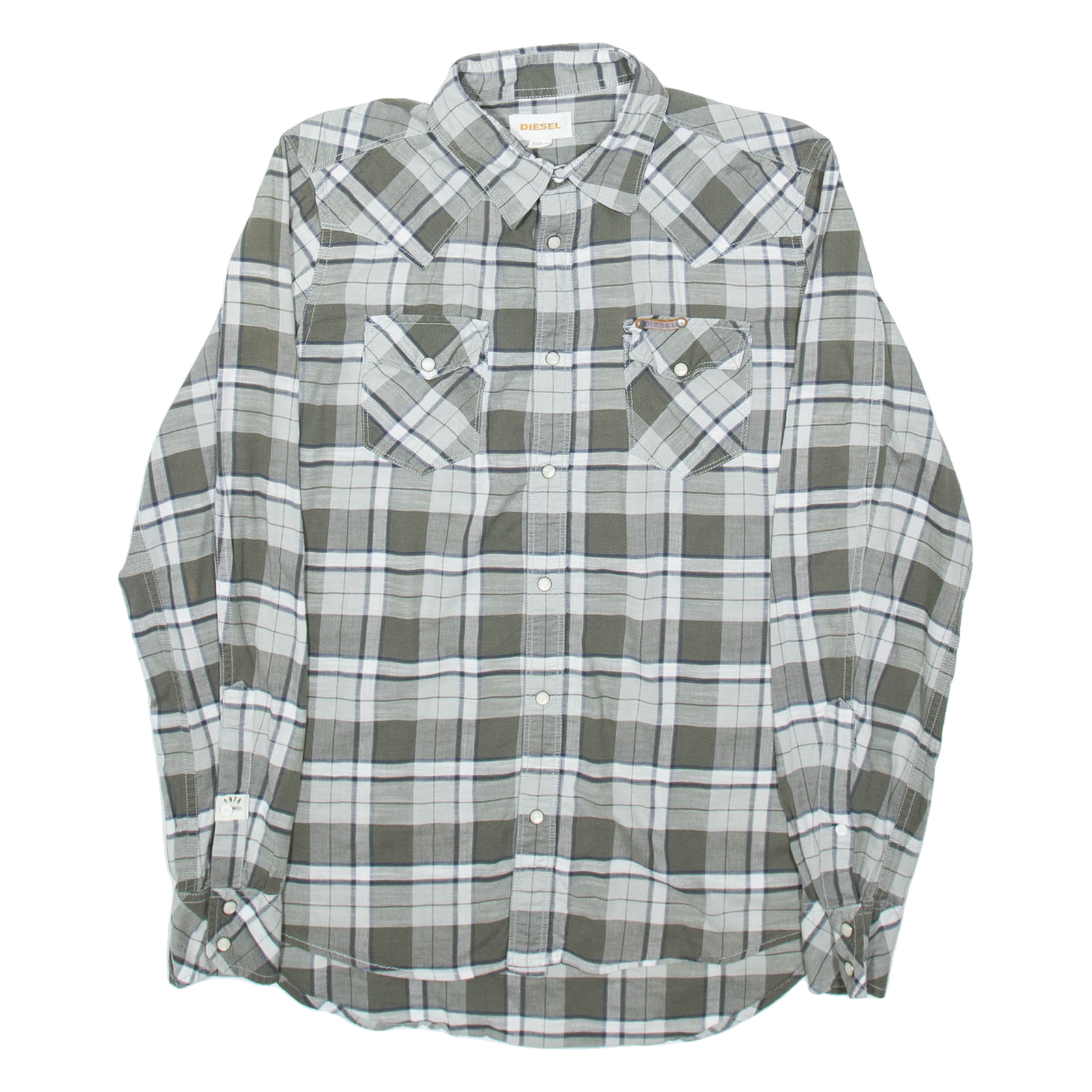 Buy DIESEL Mens Shirt Grey Check Long Sleeve M Refurbished - $28.59 DIESEL Mens Shirt Grey Check Long Sleeve M Refurbished - N/A refurbished available on Cerqular