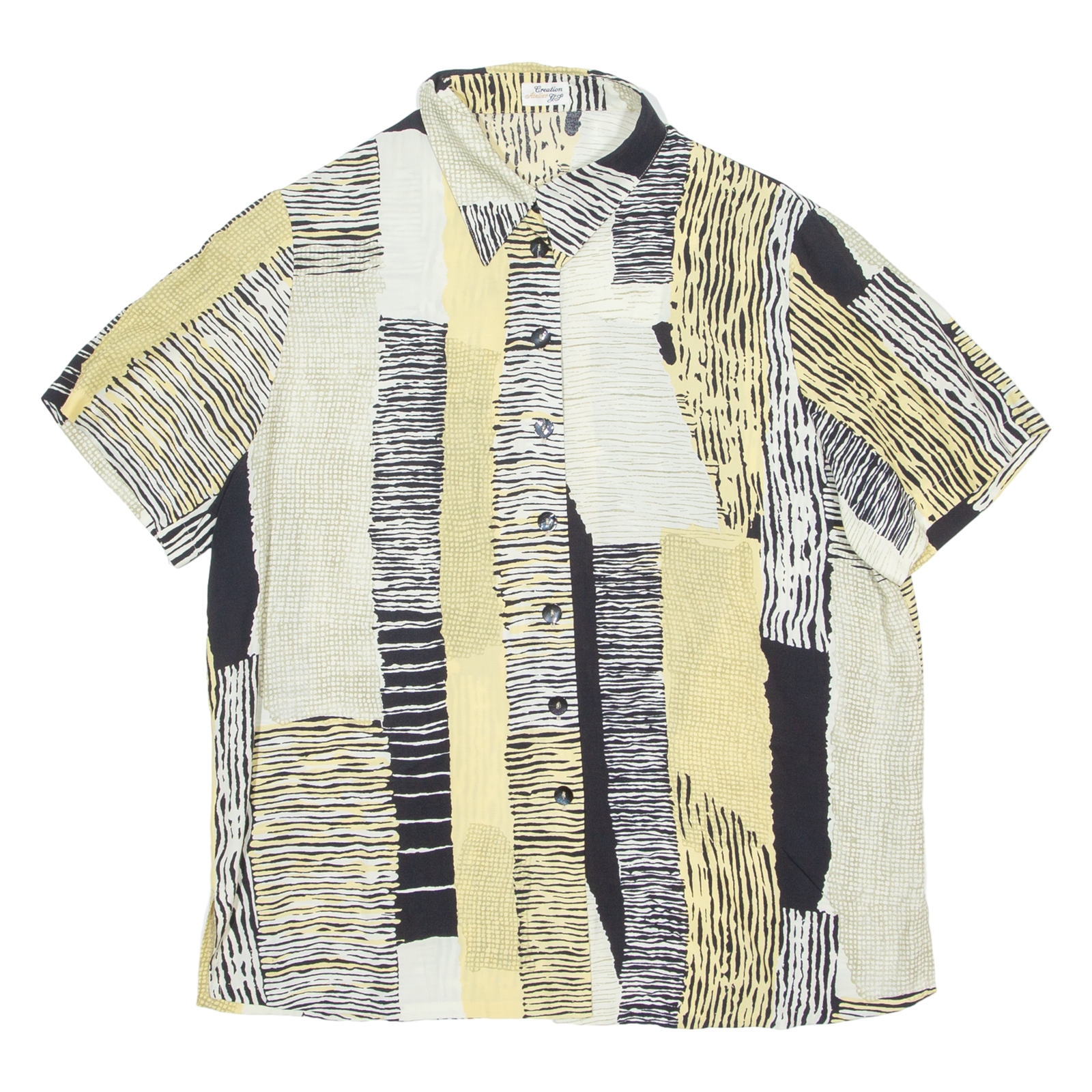 CREATION ATELIER GJ Mens Shirt Yellow Crazy Pattern M Refurbished - N/A refurbished available on Cerqular