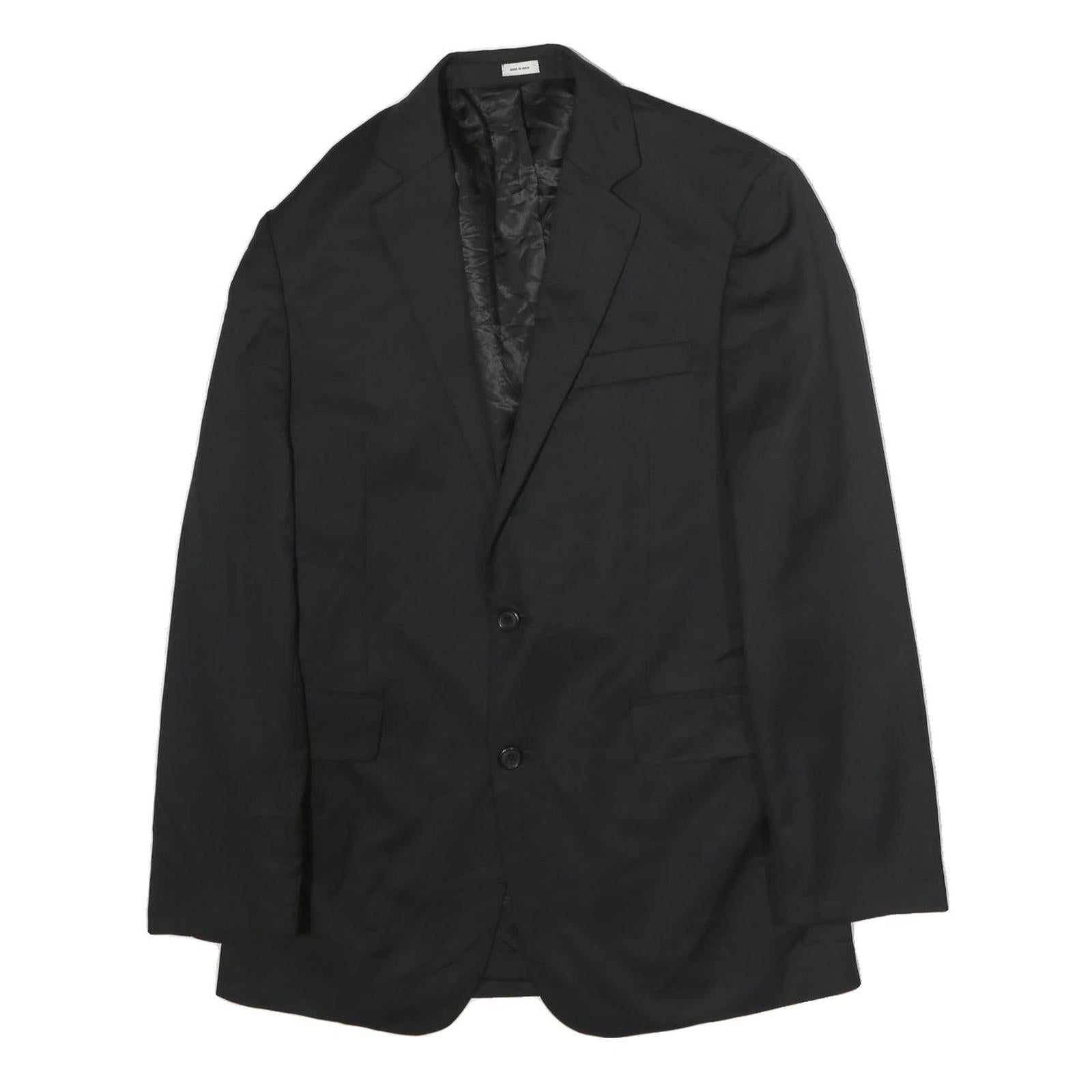 Mens Black Classic Cotton Blazer Jacket M Button Closure Plain Formal Refurbished - N/A refurbished available on Cerqular