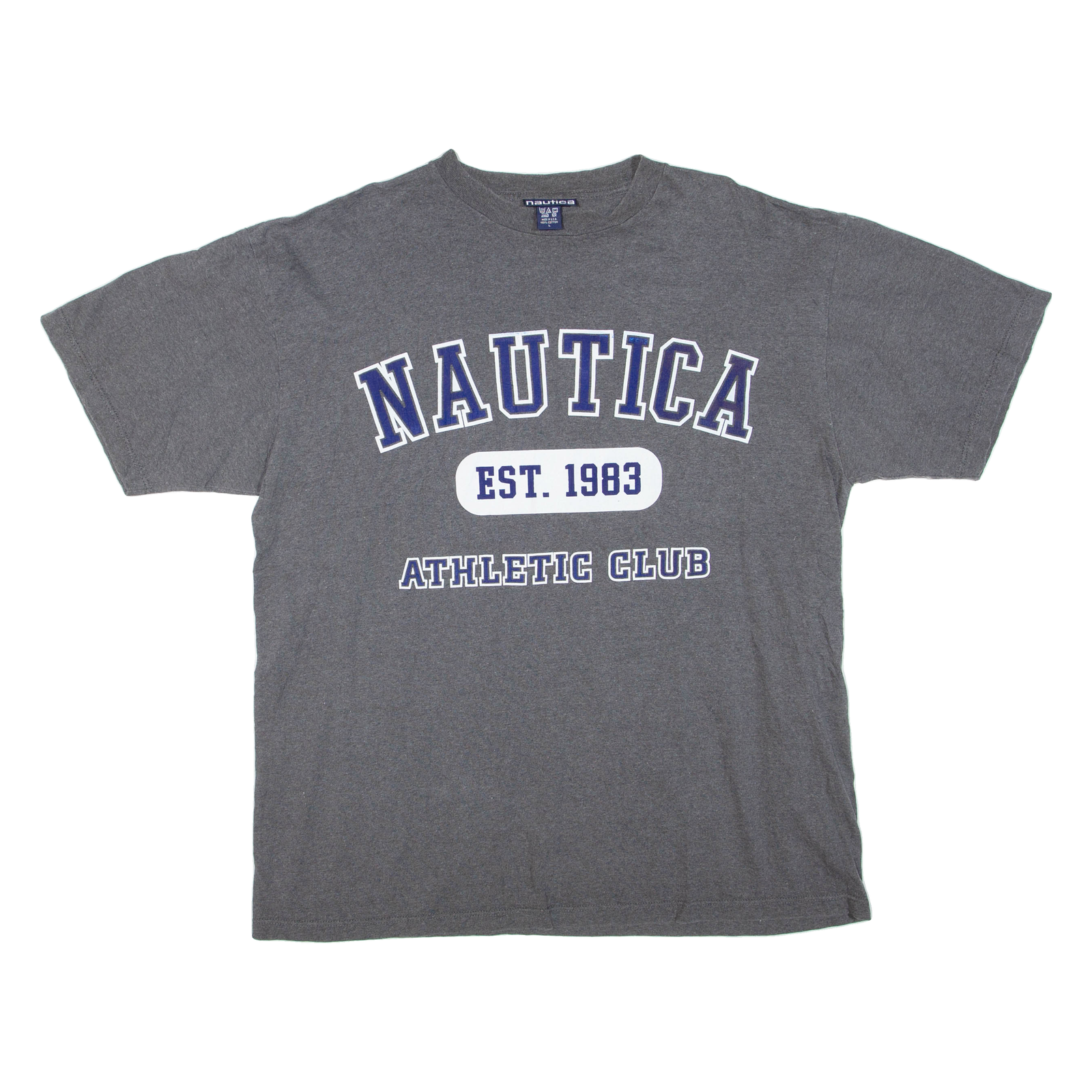 NAUTICA Mens T-Shirt Grey L Refurbished - N/A refurbished available on Cerqular