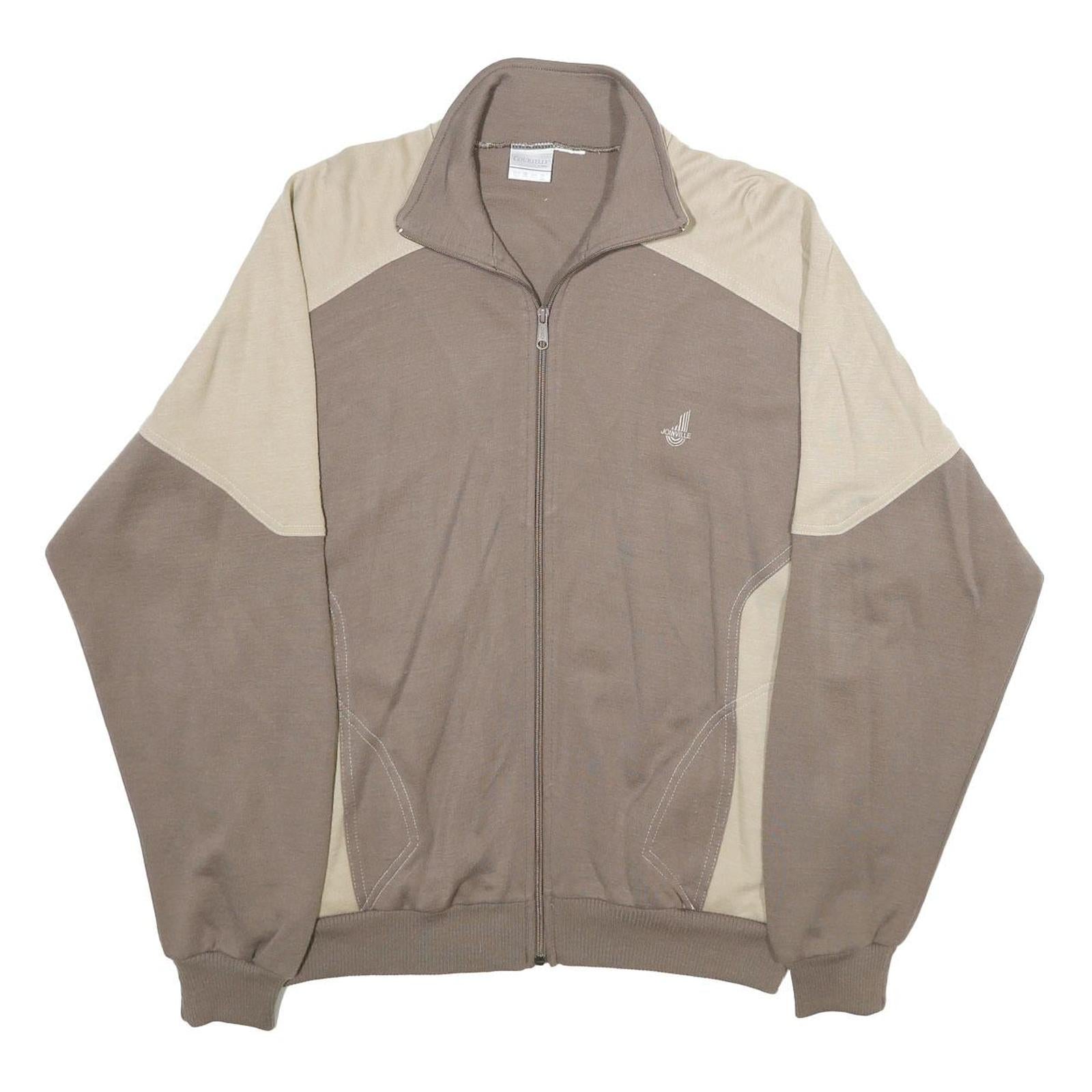 JOINVILLE Mens Beige & Brown Zip Jacket XL Wool Blend Plain Sports Casual Refurbished - N/A refurbished available on Cerqular