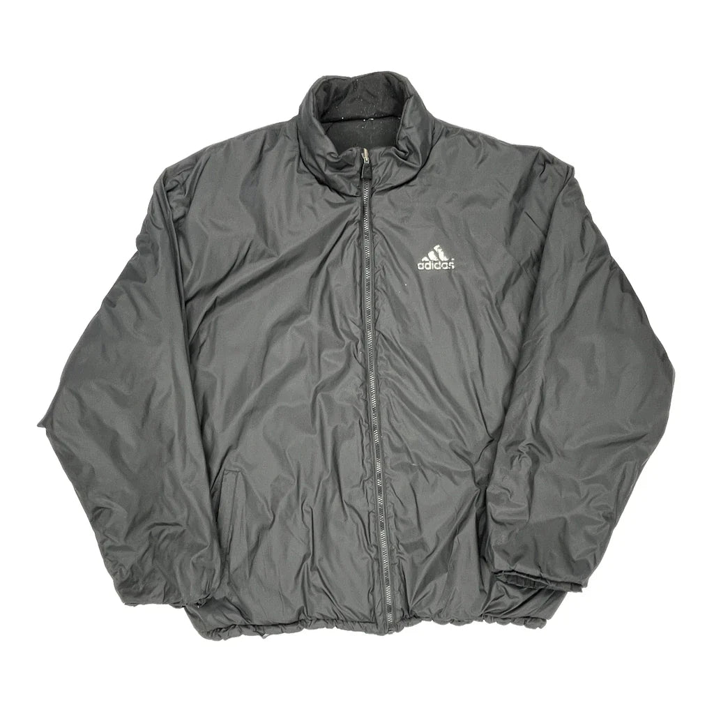 Adidas Puffer - XL Grey Nylon Refurbished - Thrifted (note: this is a term often used to describe second- refurbished available on Cerqular