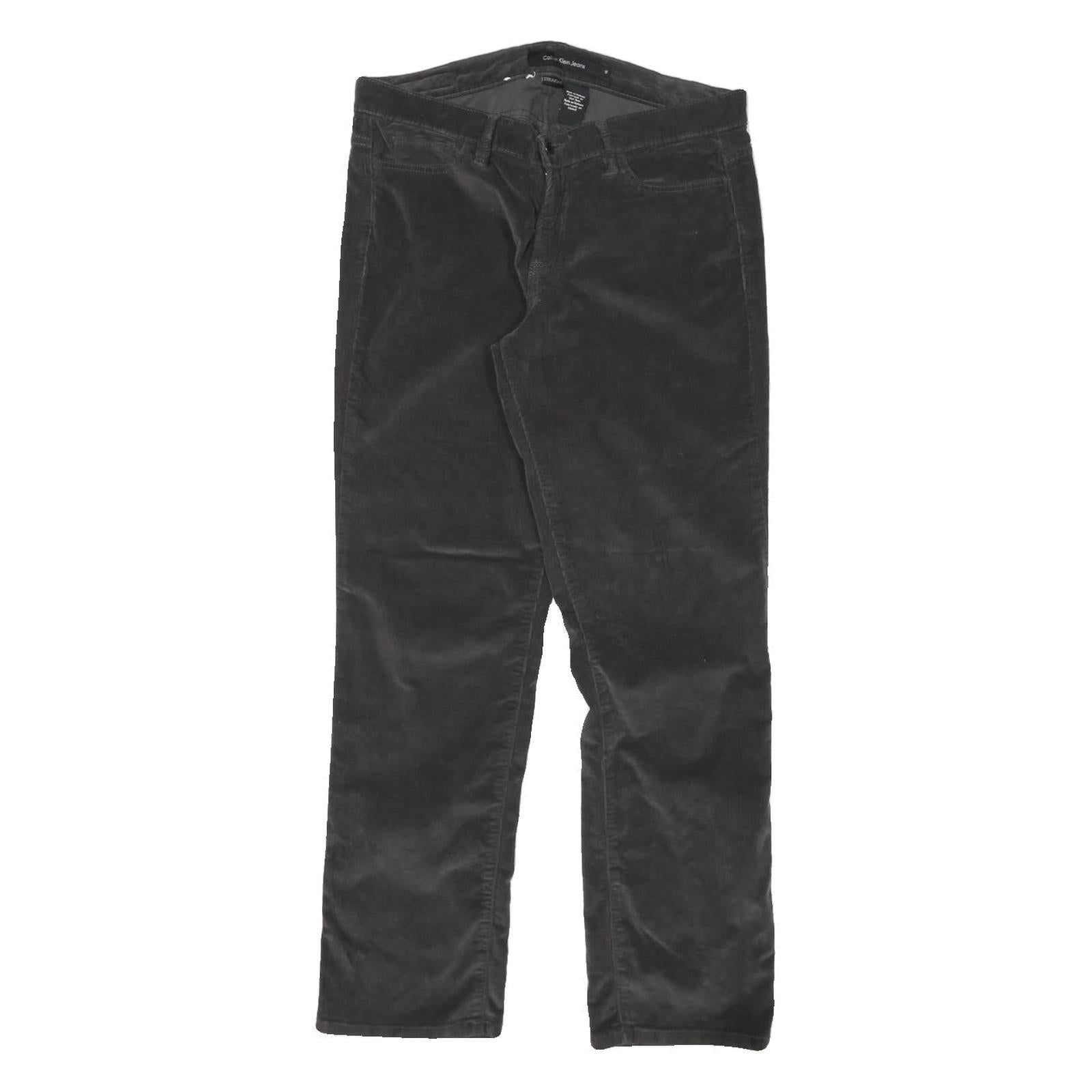 CALVIN KLEIN JEANS Womens Cotton Blend Black Regular Straight Trousers W32 L29 Refurbished - N/A refurbished available on Cerqular