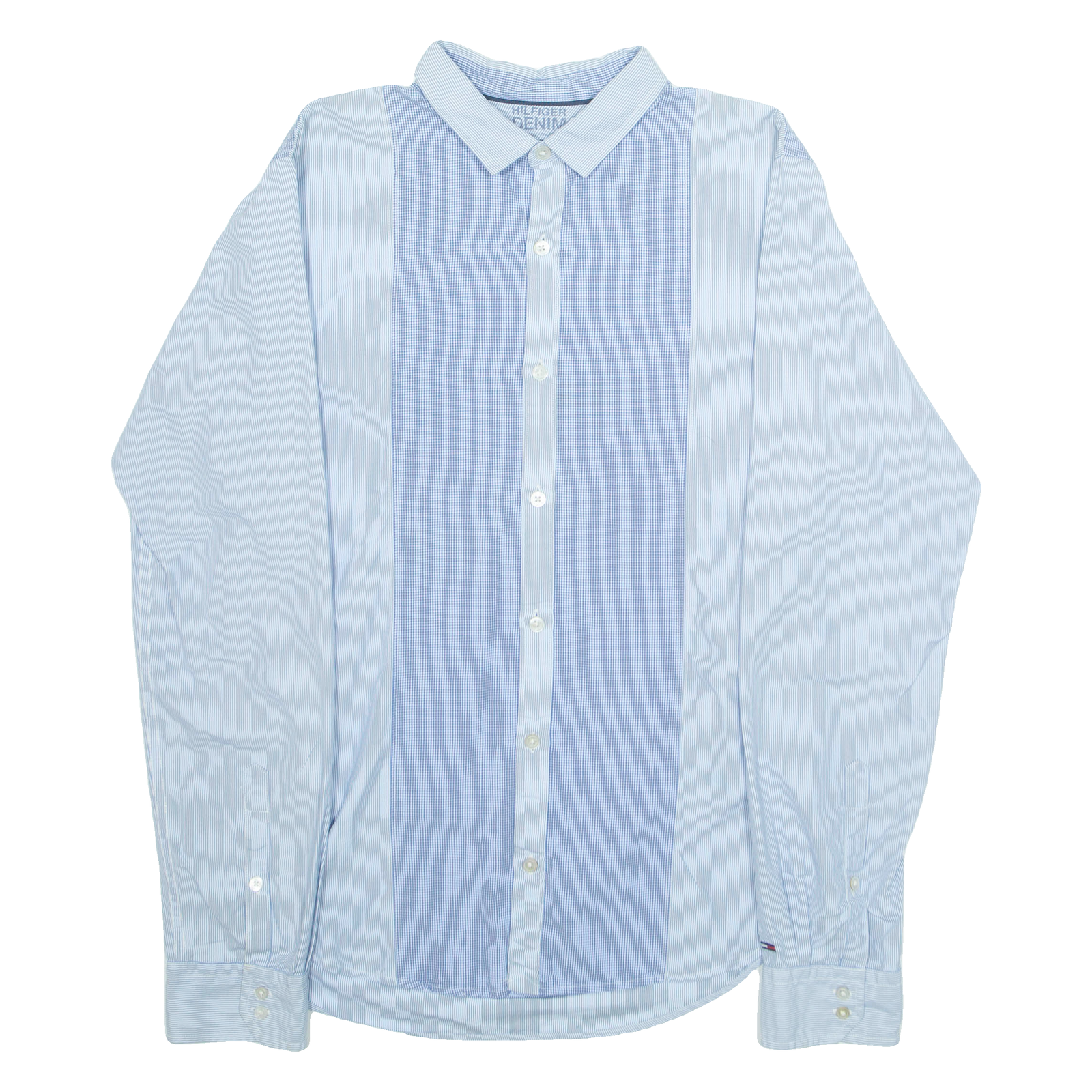 TOMMY HILFIGER Mens Shirt Blue Gingham Long Sleeve S Refurbished - N/A refurbished available on Cerqular