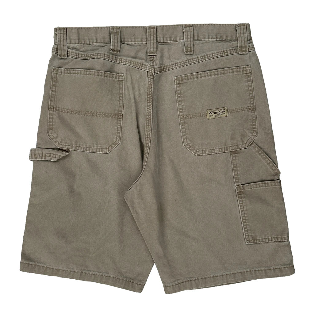 Wrangler Carpenter Shorts - 33W 10L Beige Cotton Refurbished - Thrifted (note: this is a term often used to describe second- refurbished available on Cerqular