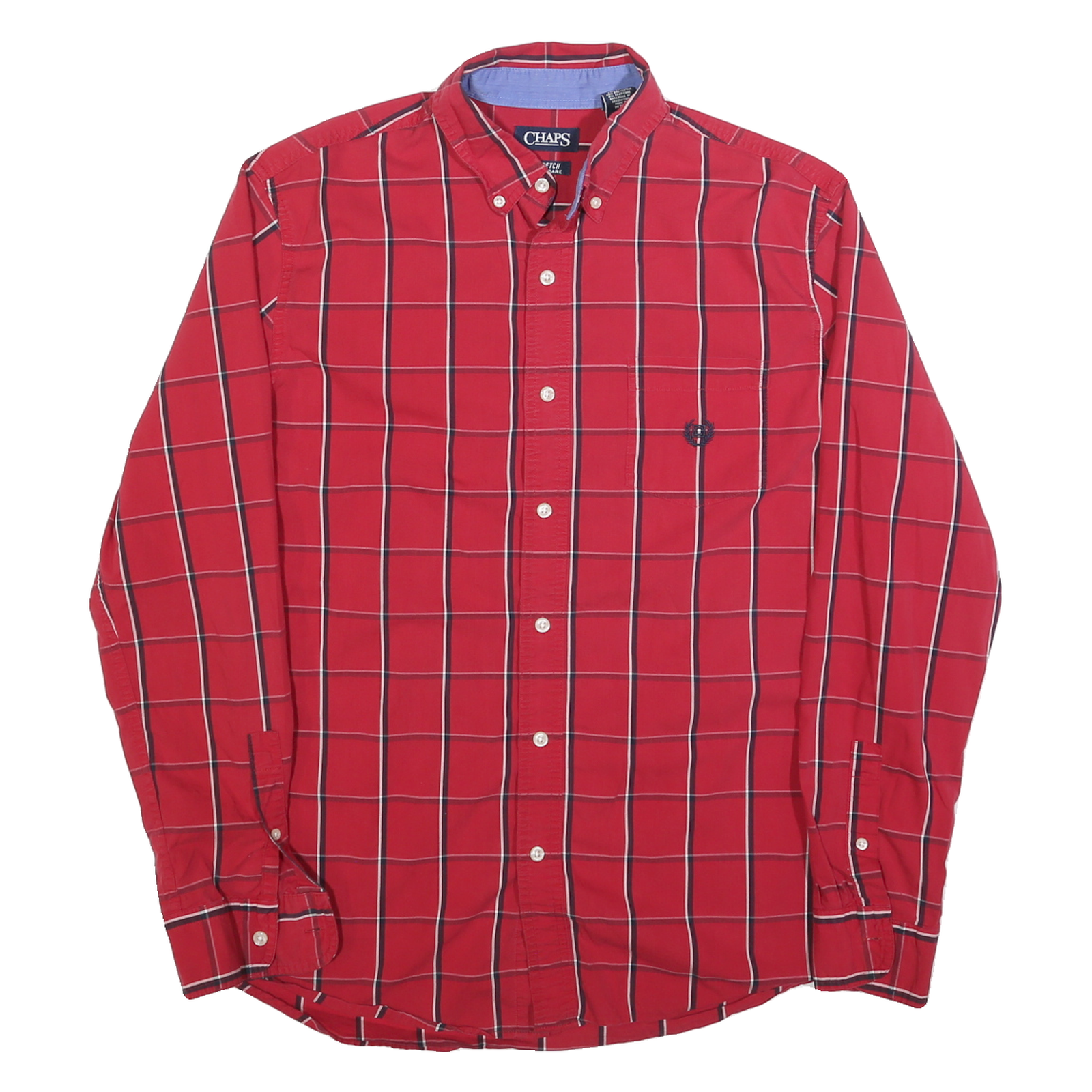 Buy CHAPS Mens Red Check Shirt L Classic Cotton Blend Long Sleeve Button Collar Refurbished - $29.89 CHAPS Mens Red Check Shirt L Classic Cotton Blend Long Sleeve Button Collar Refurbished - N/A refurbished available on Cerqular
