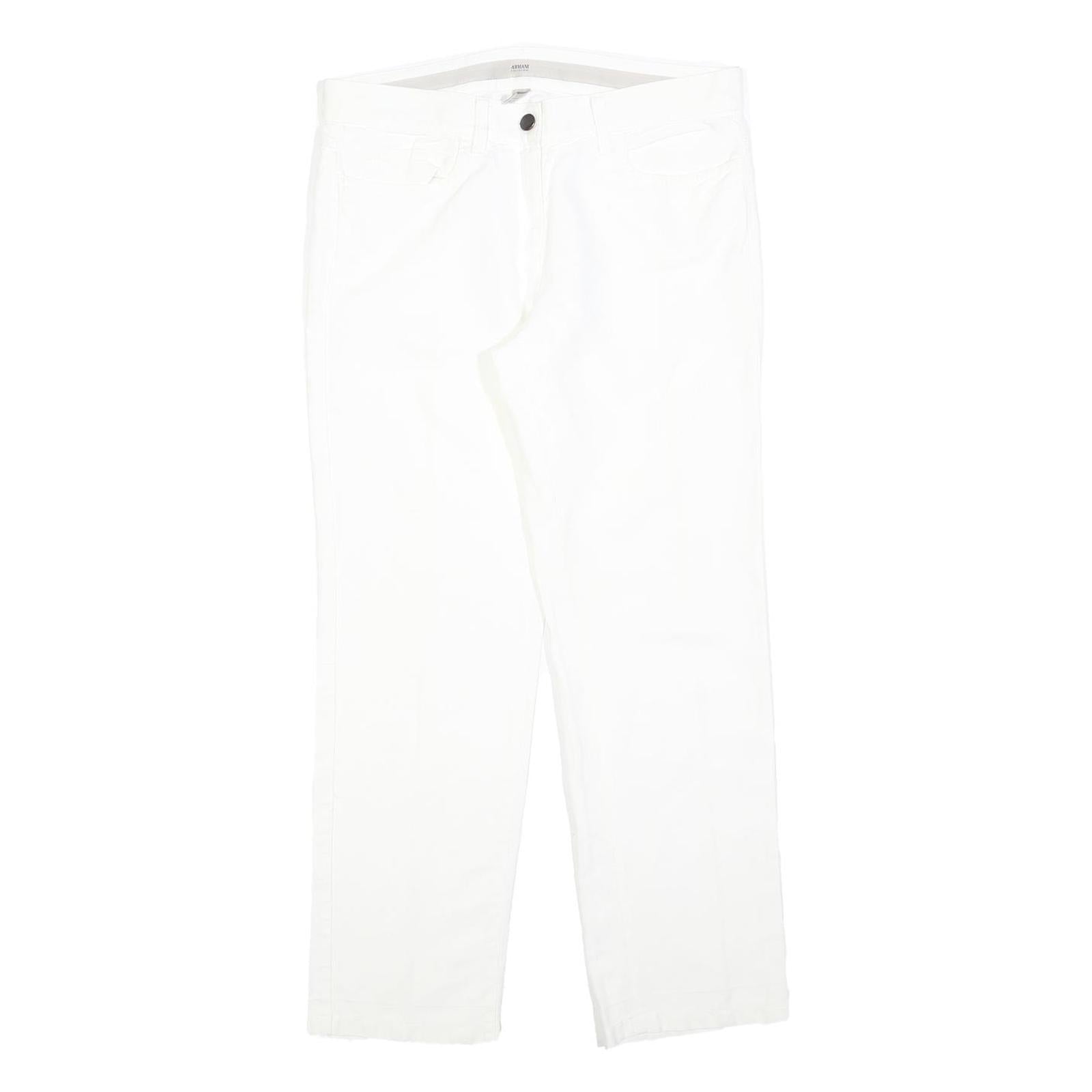 ARMANI COLLEZIONI Womens Regular White Cotton Blend Denim W32 L29 Classic Zip Refurbished - N/A refurbished available on Cerqular