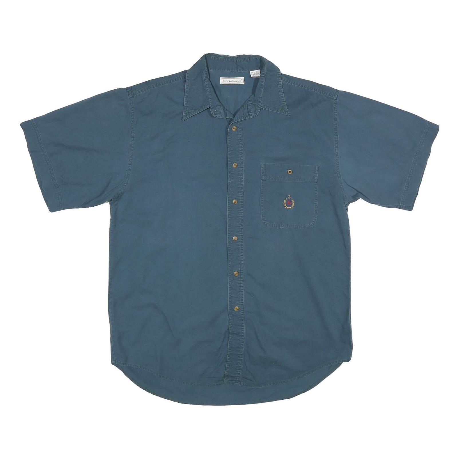 Buy BUGLE BOY Mens Blue Cotton Casual Shirt L Button Pocket Embroidered Crest Refurbished - $49.39 BUGLE BOY Mens Blue Cotton Casual Shirt L Button Pocket Embroidered Crest Refurbished - N/A refurbished available on Cerqular