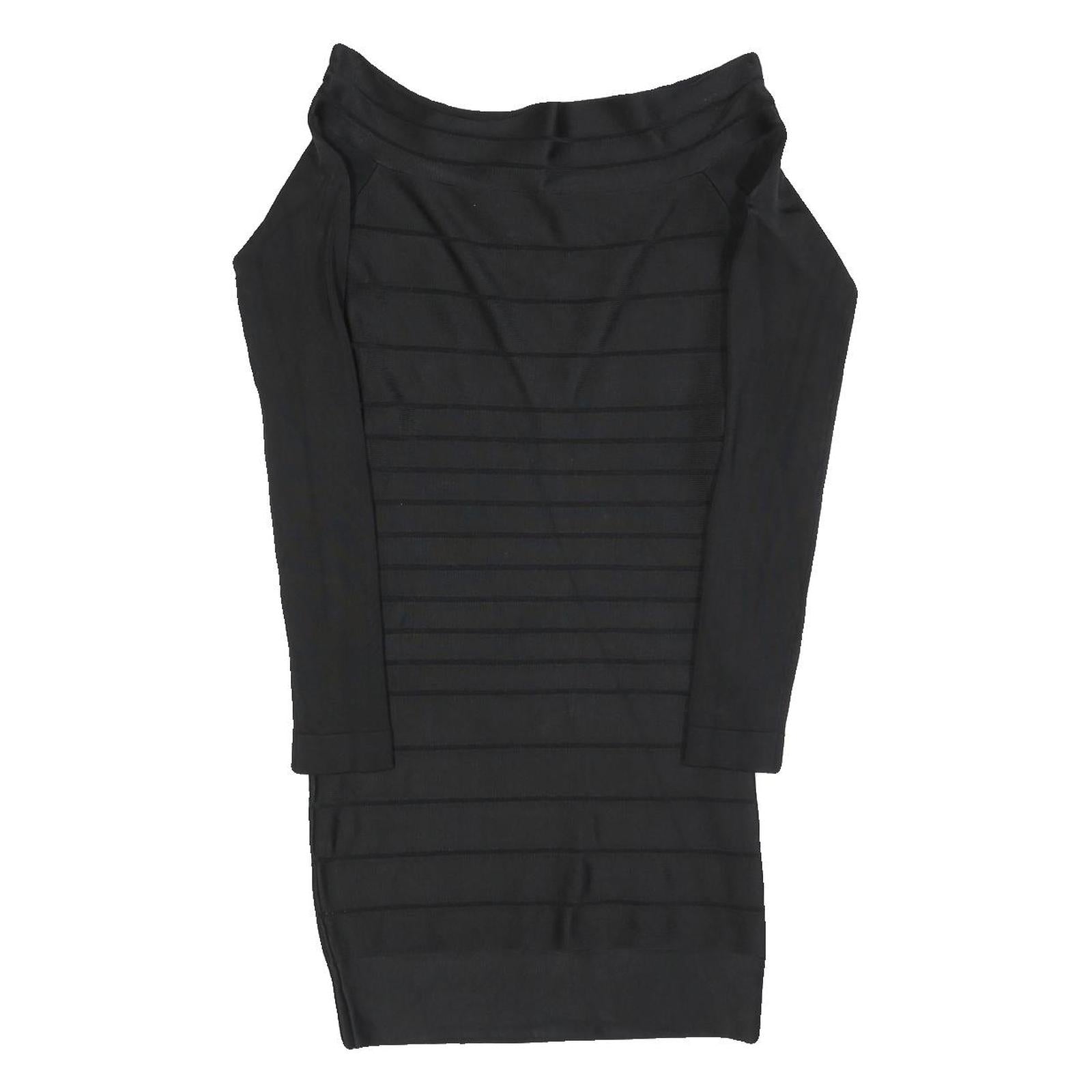 FRENCH CONNECTION Womens Black Bodycon Polyester Knit Midi Dress UK 10 Elegant Refurbished - N/A refurbished available on Cerqular