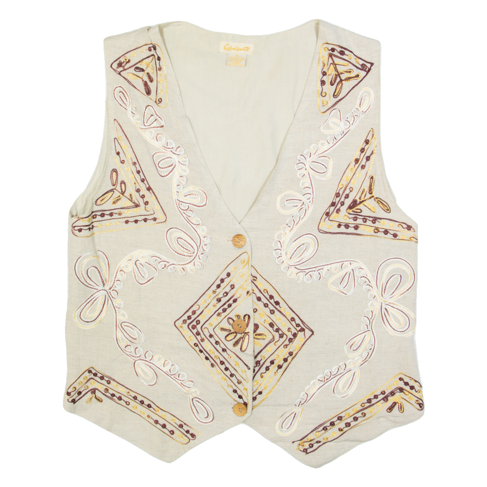 CASA BLANCA Womens Blazer Waistcoat Beige S Refurbished - N/A refurbished available on Cerqular