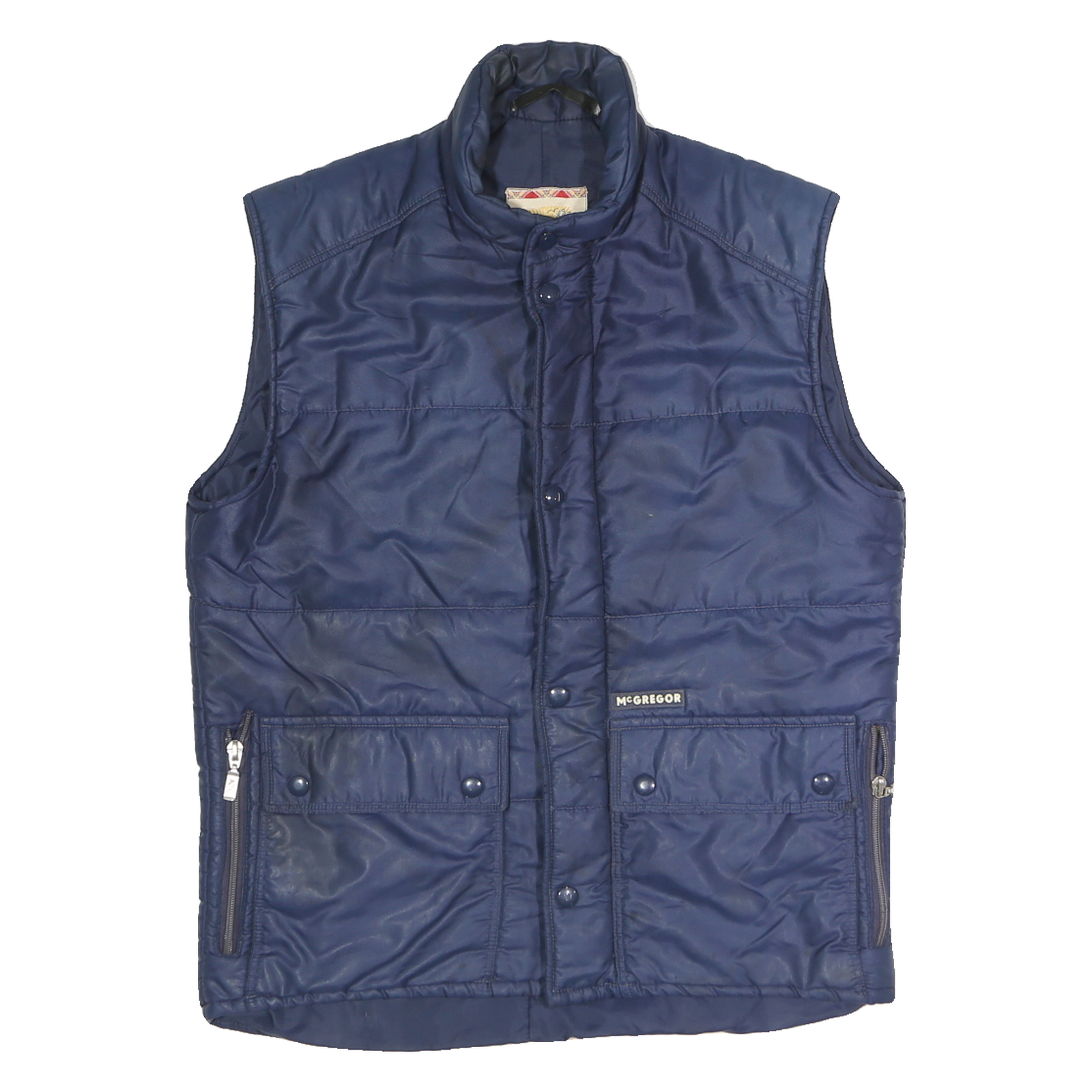 MCGREGOR Mens Navy Blue Polyester Blend Quilted Jacket M Zip Pockets Refurbished - N/A refurbished available on Cerqular