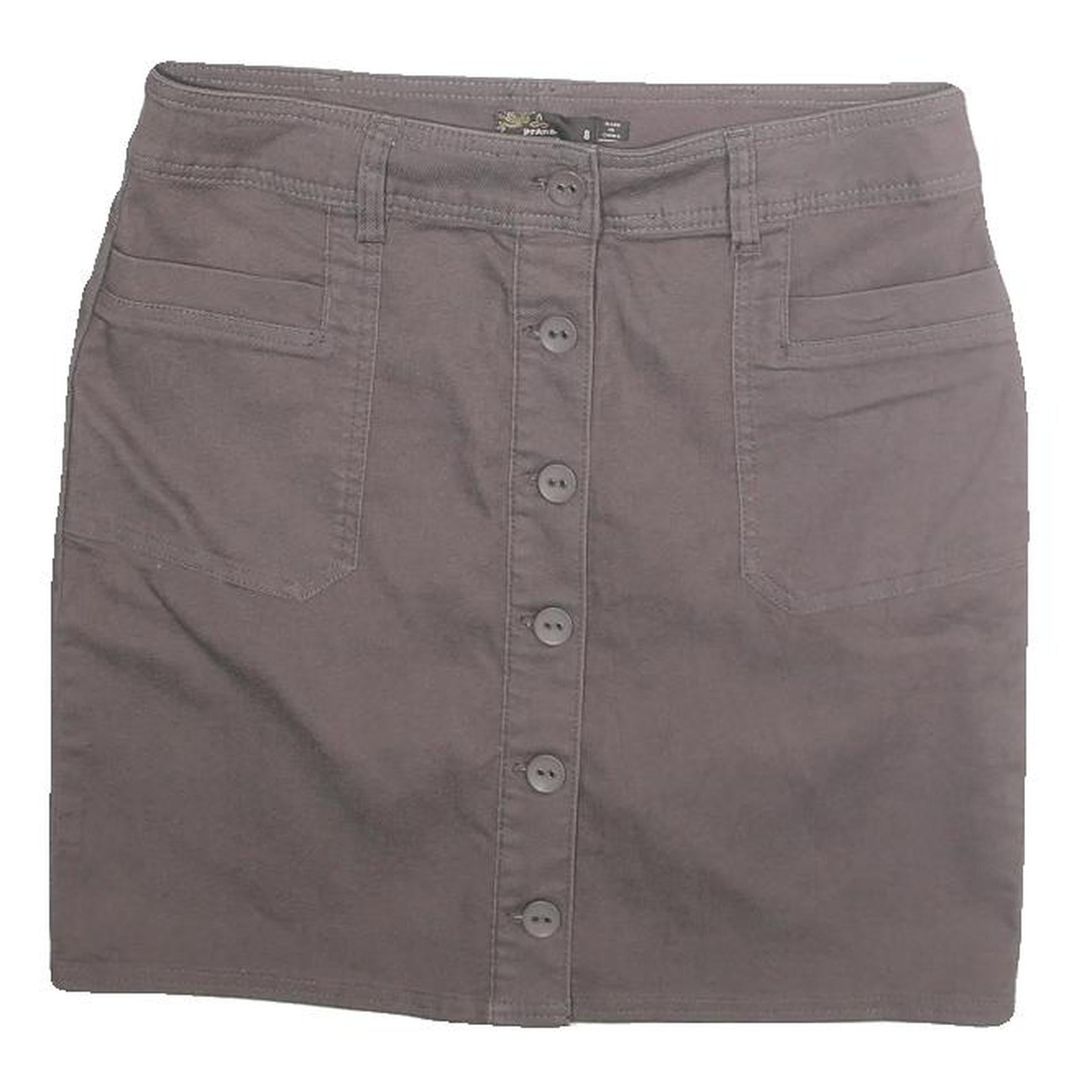 PRANA Womens Grey Cotton Button Mini Skirt Casual Pockets Size M Refurbished - N/A refurbished available on Cerqular