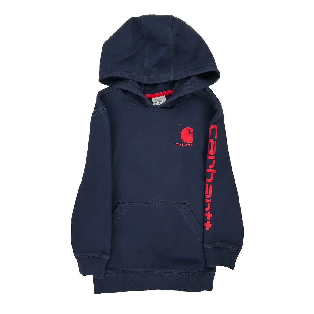 Age 8-10 Carhartt Hoodie - Small Navy Cotton Refurbished - Thrifted (note: this is a term often used to describe second- refurbished available on Cerqular