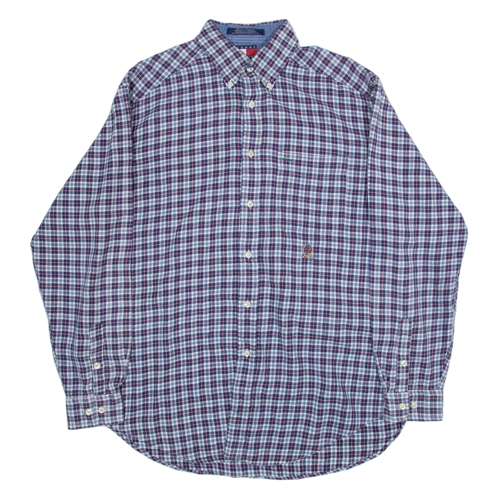 TOMMY HILFIGER Mens Shirt Blue Check Long Sleeve M Refurbished - N/A refurbished available on Cerqular